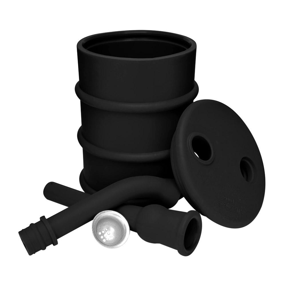 Unbreakable | Oil Can Silicone Water Pipe | 8.5in Tall - Metal Bowl - Black - 7