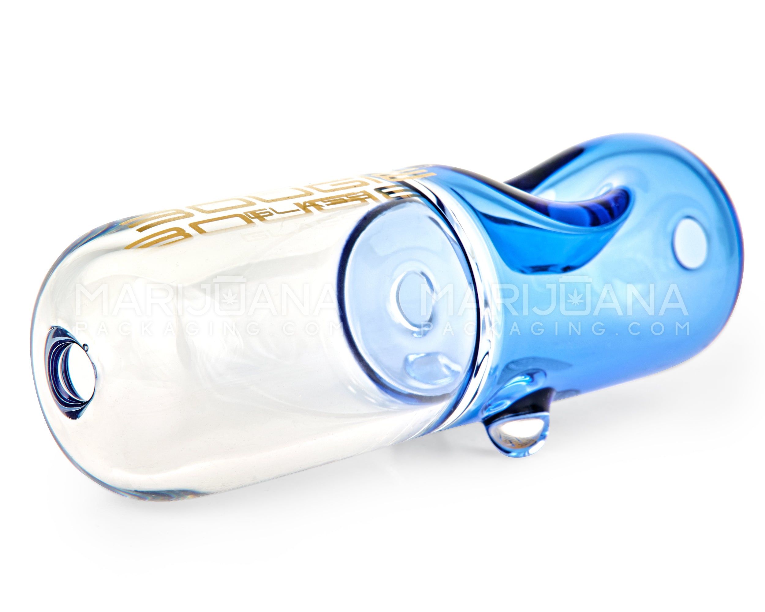 BOUGIE | Pill Steamroller Hand Pipe | 4.5in Long - Glass - Blue - 4