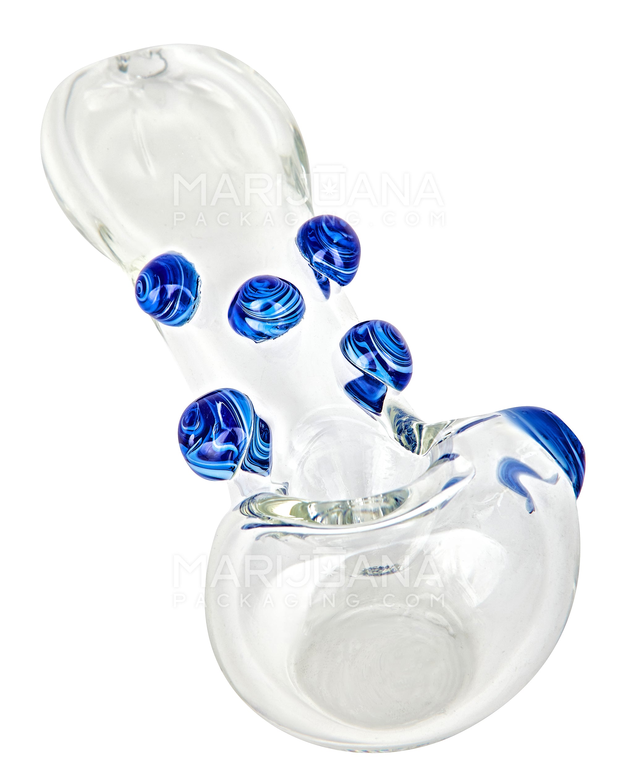 Spoon Hand Pipe w/ Multi Knockers | 4.5in Long - Glass - Assorted - 1