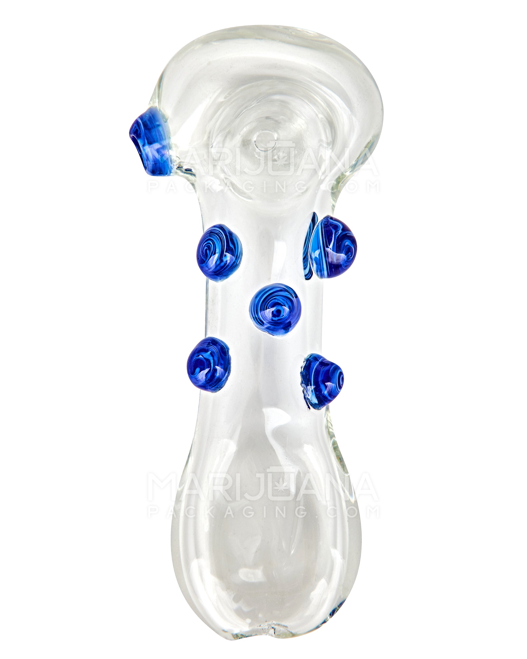 Spoon Hand Pipe w/ Multi Knockers | 4.5in Long - Glass - Assorted - 2