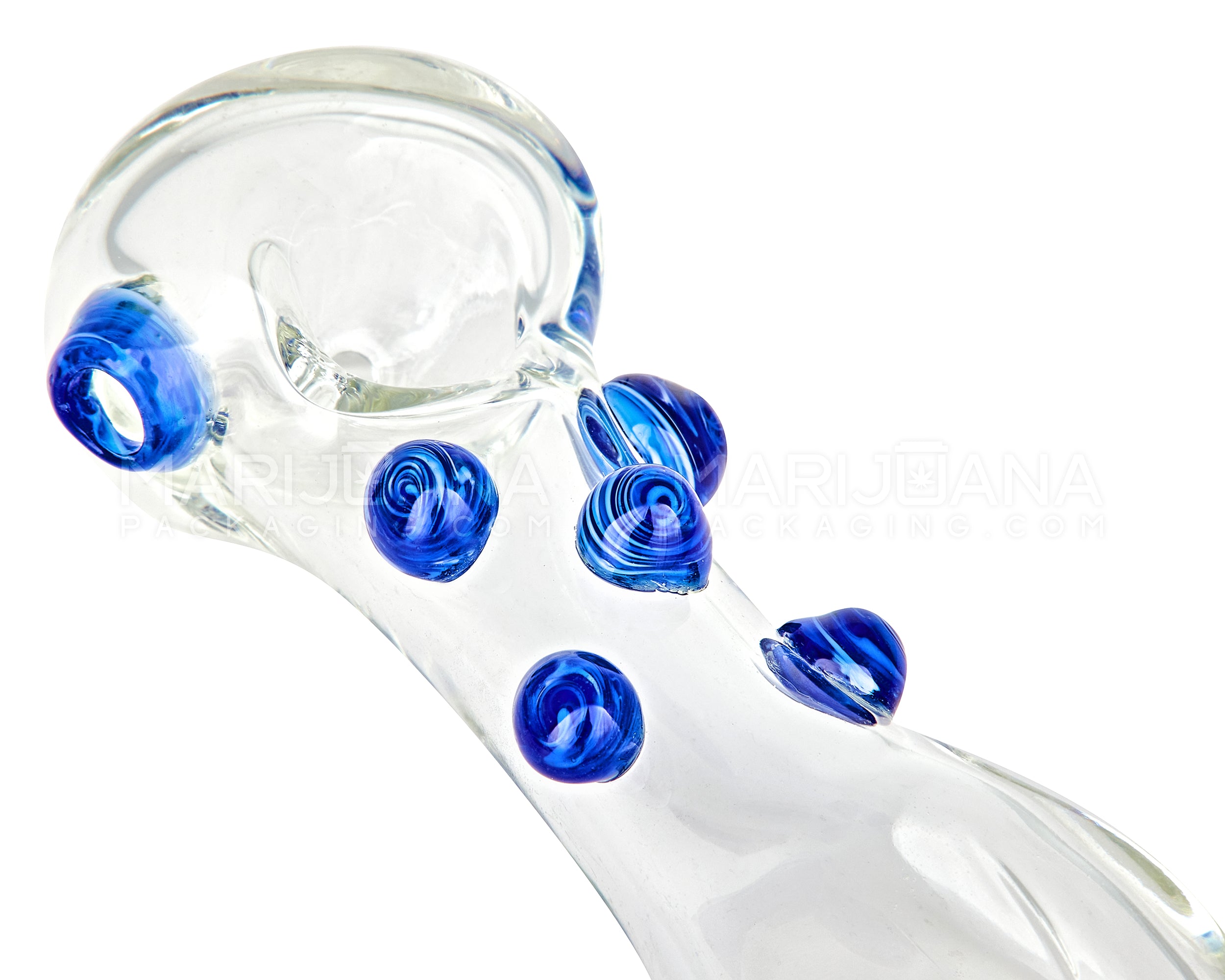 Spoon Hand Pipe w/ Multi Knockers | 4.5in Long - Glass - Assorted - 3
