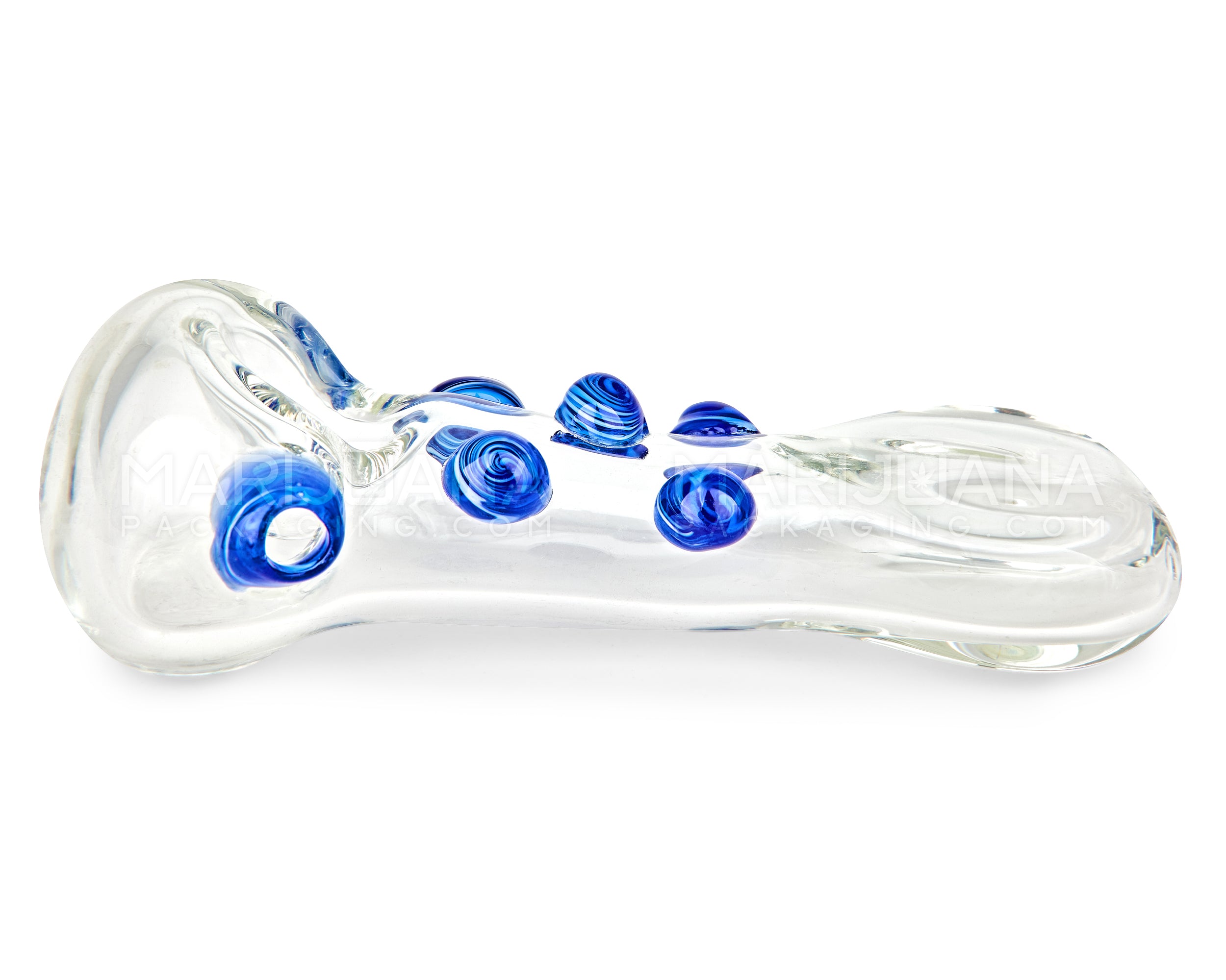 Spoon Hand Pipe w/ Multi Knockers | 4.5in Long - Glass - Assorted - 4