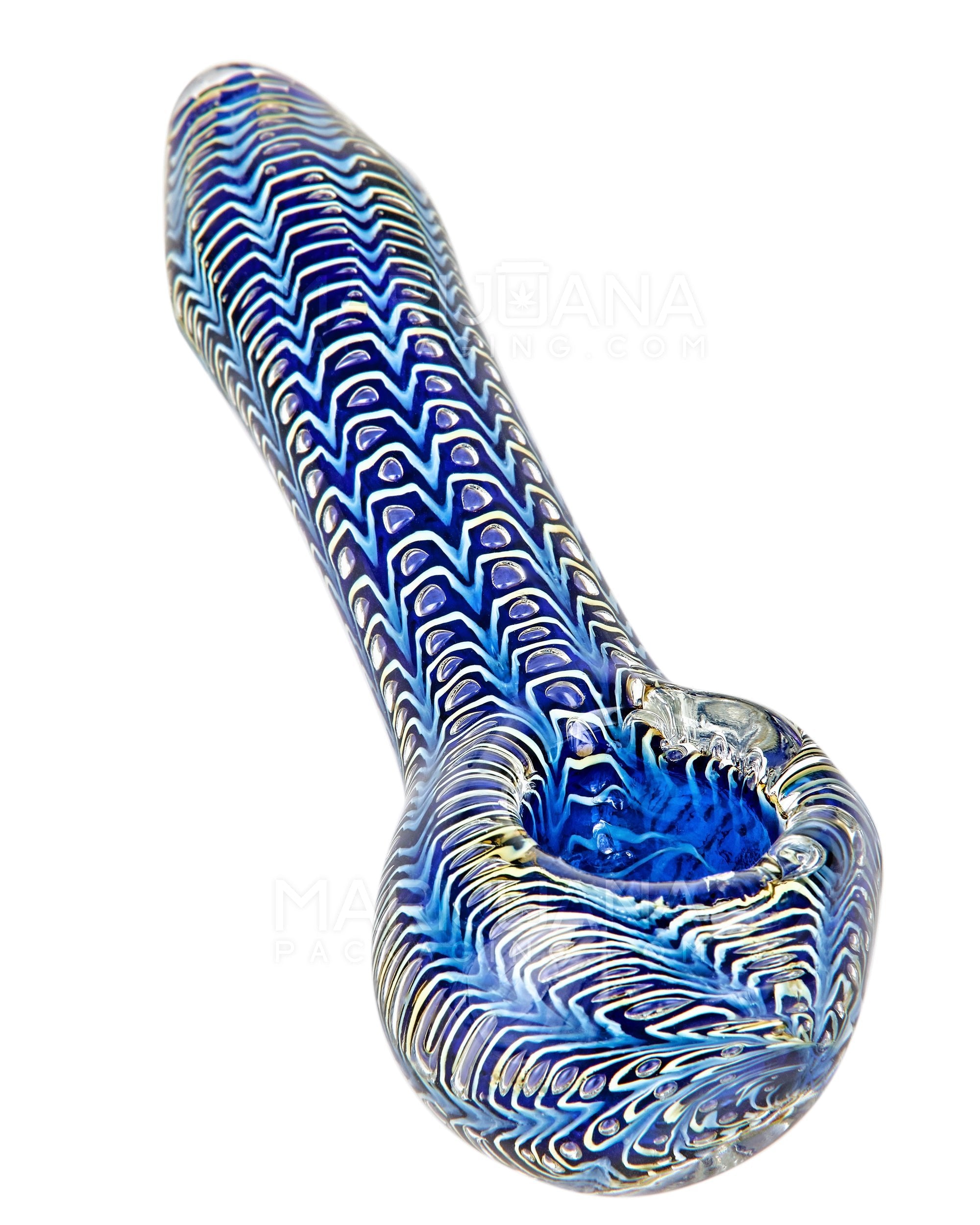 Raked Spoon Hand Pipe w/ Bubble Trap | 4.5in Long - Thick Glass - Assorted - 6