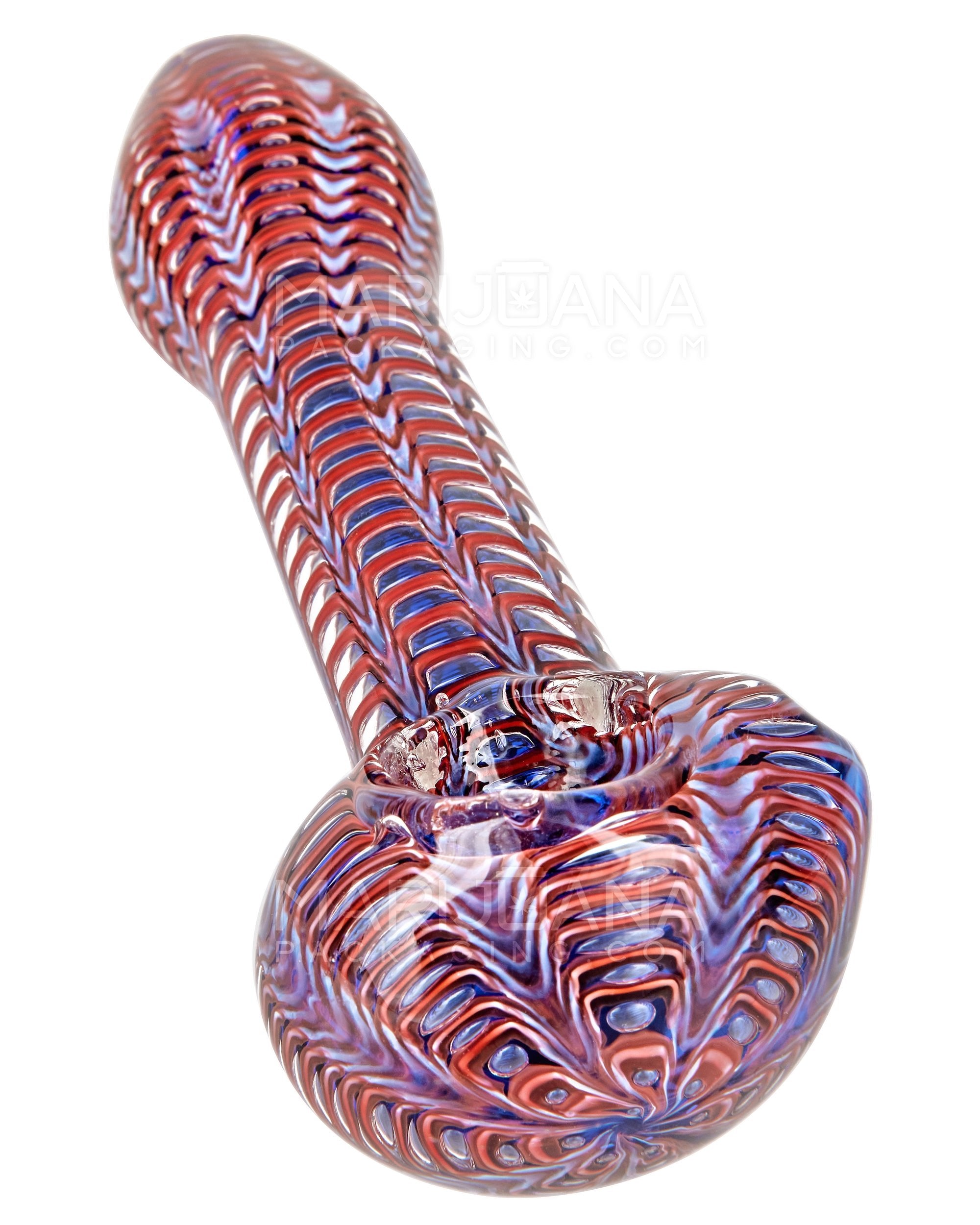 Raked Spoon Hand Pipe w/ Bubble Trap | 4.5in Long - Thick Glass - Assorted - 8