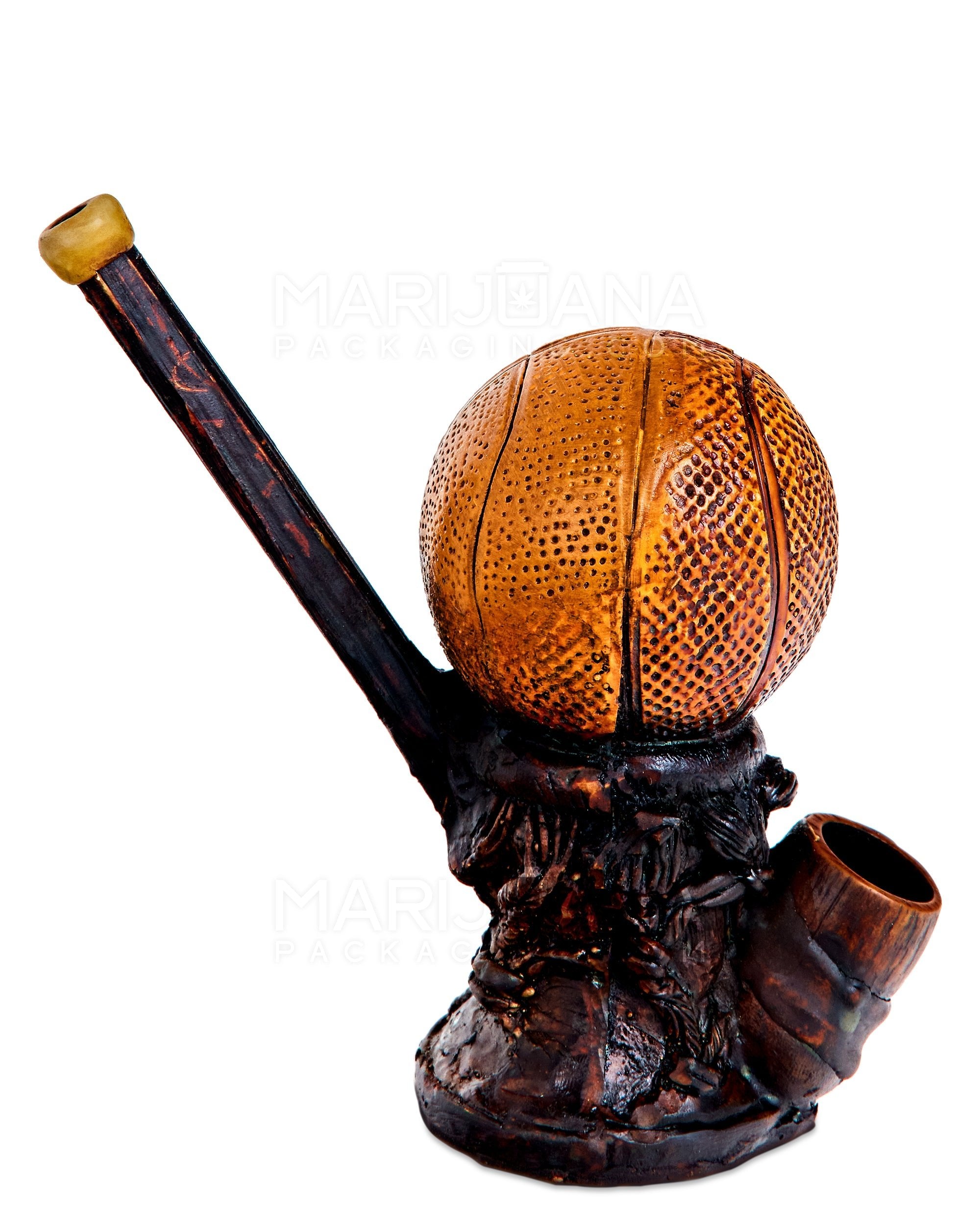 Basketball Wood Pipe | 6in Tall - Wood Bowl - Orange - 1