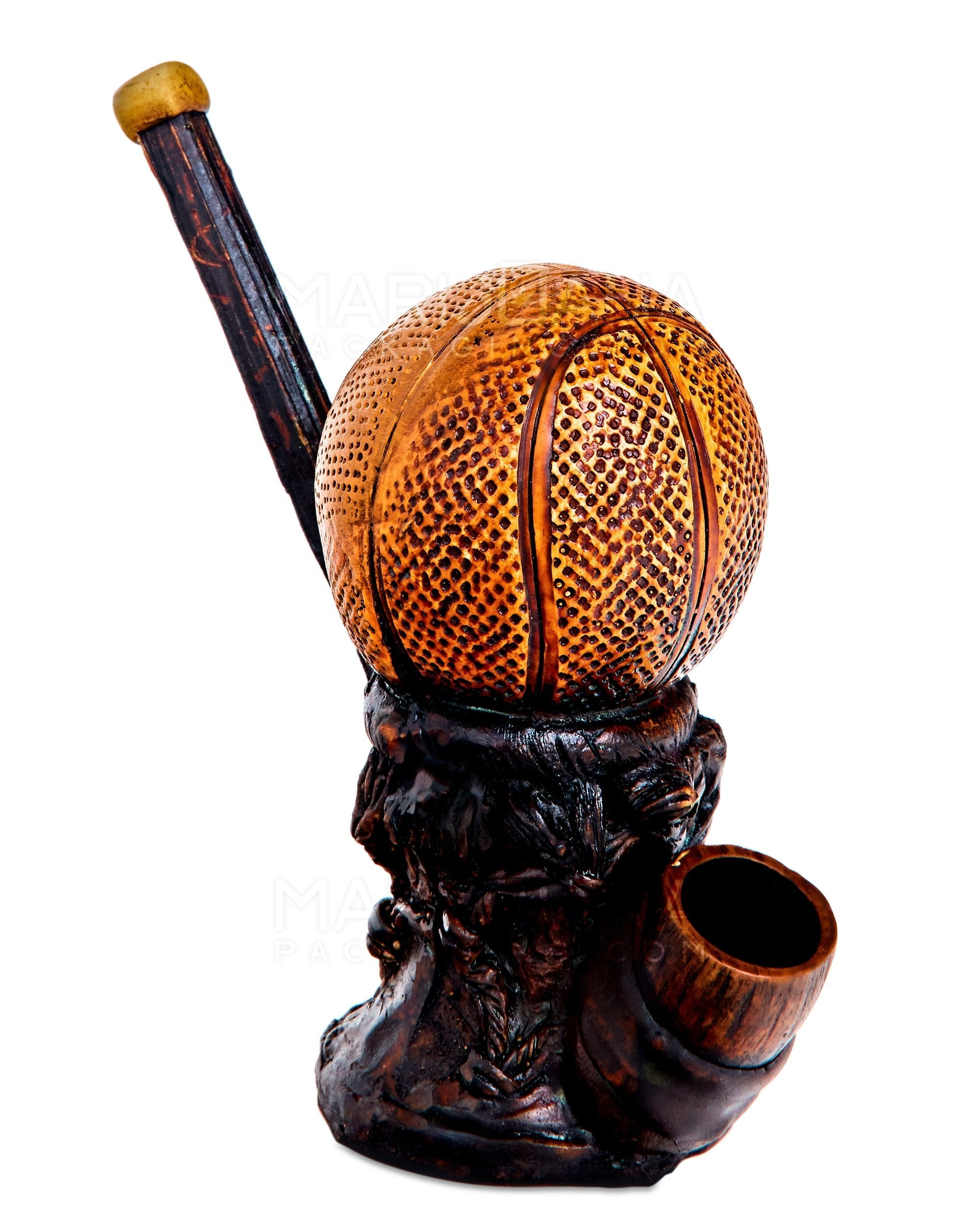 Basketball Wood Pipe | 6in Tall - Wood Bowl - Orange - 2