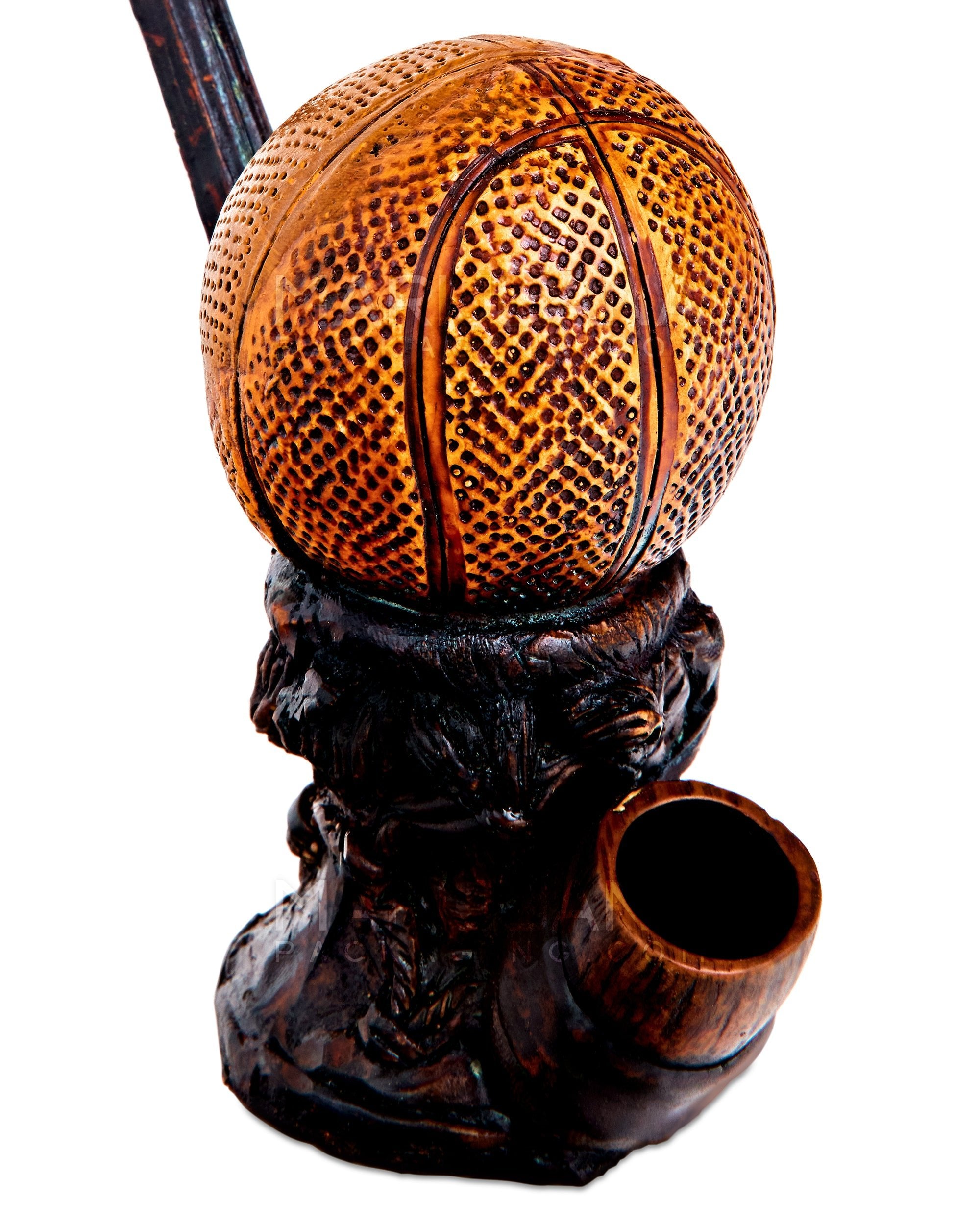 Basketball Wood Pipe | 6in Tall - Wood Bowl - Orange - 3