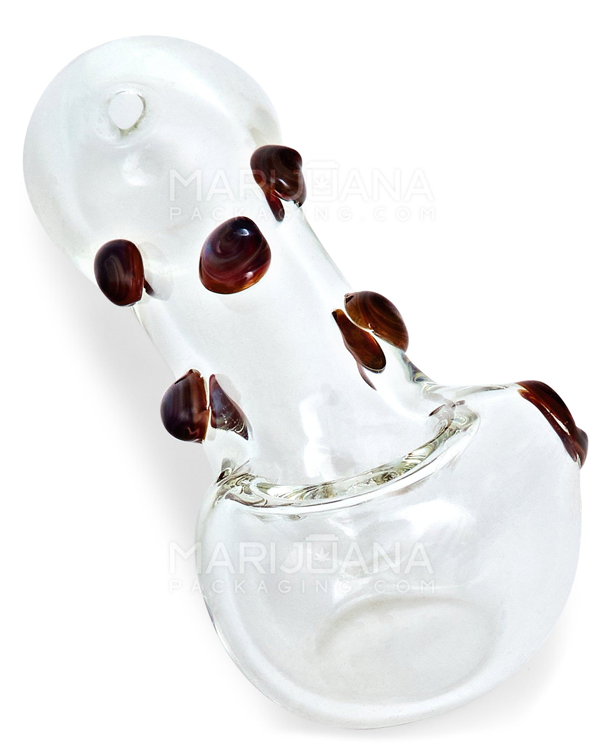 Spoon Hand Pipe w/ Multi Knockers | 4.5in Long - Glass - Assorted - 7