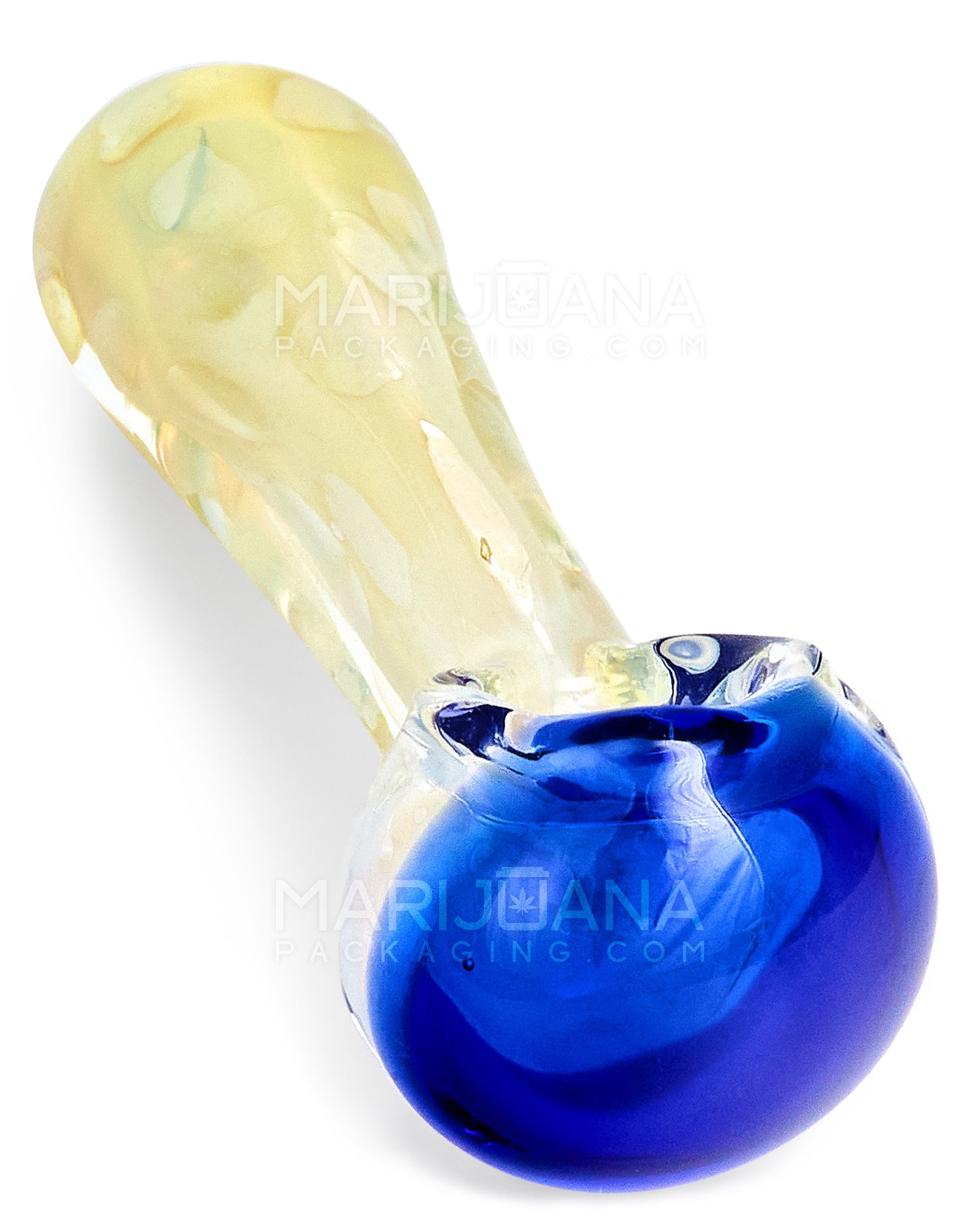 Multi Fumed Spoon Hand Pipe | 4in Long - Glass - Blue - 1