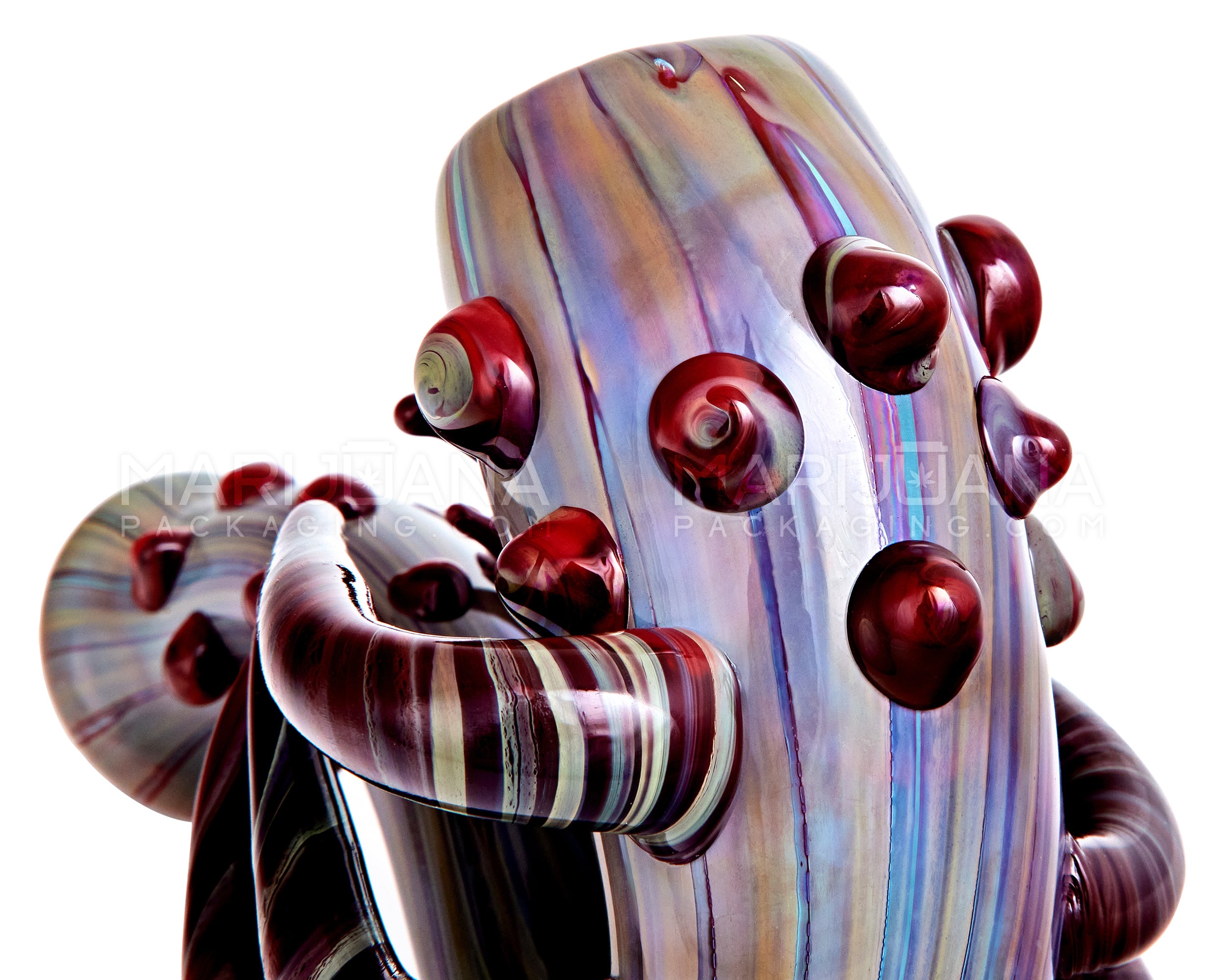Heady | Color Pull Horned Sherlock Hand Pipe w/ Multi Knockers | 4.5in Long - Glass - Mixed - 4