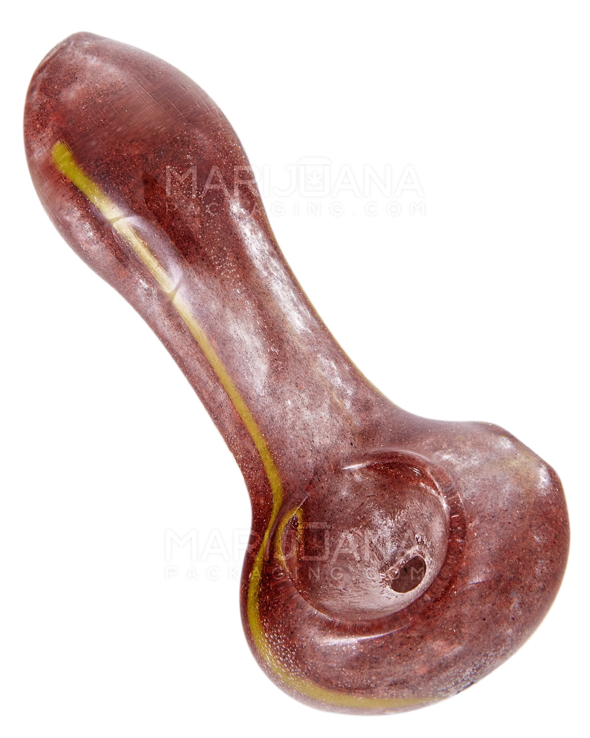 Striped & Frit Spoon Hand Pipe | 3in Long - Glass - Assorted - 10