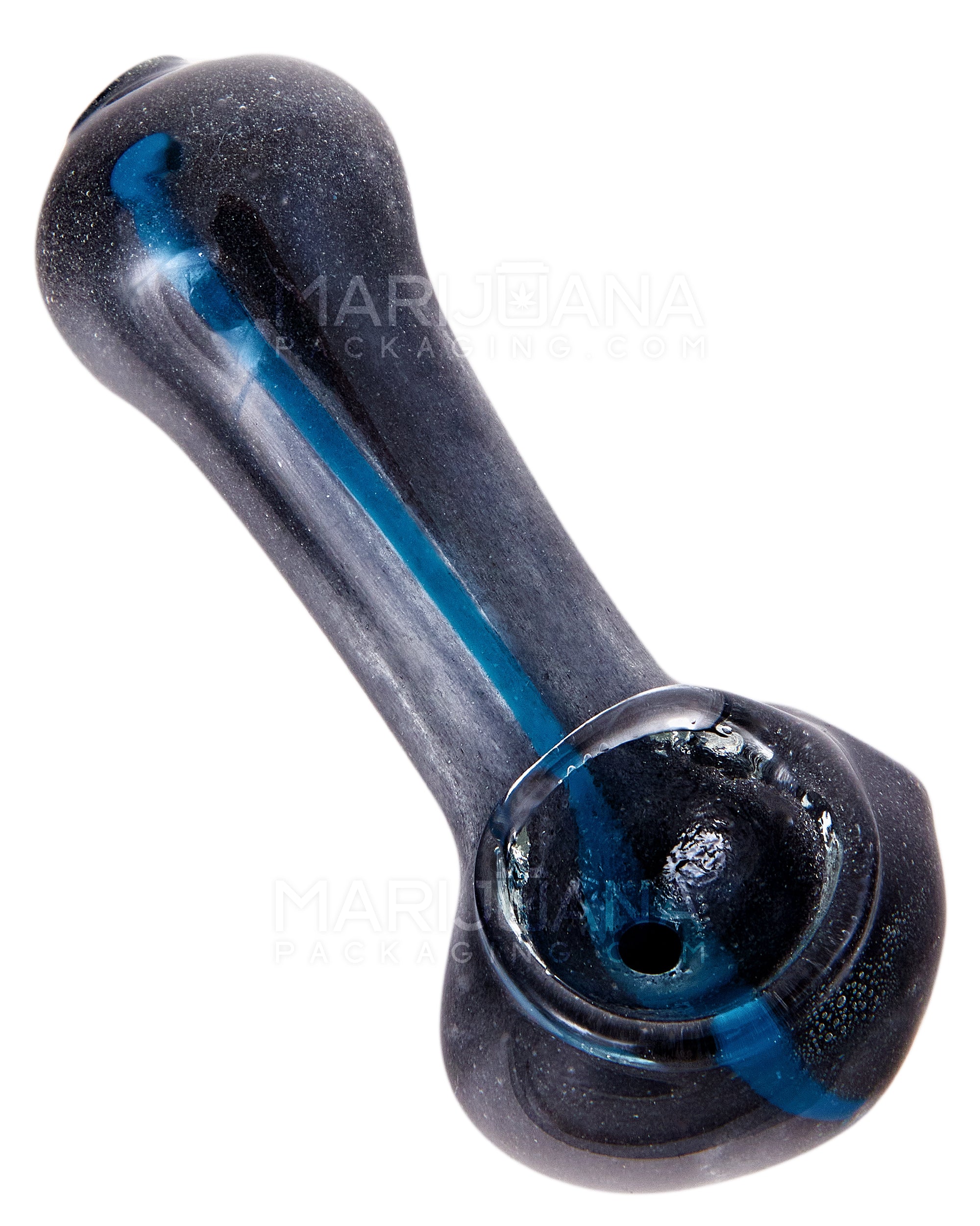 Striped & Frit Spoon Hand Pipe | 3in Long - Glass - Assorted - 8