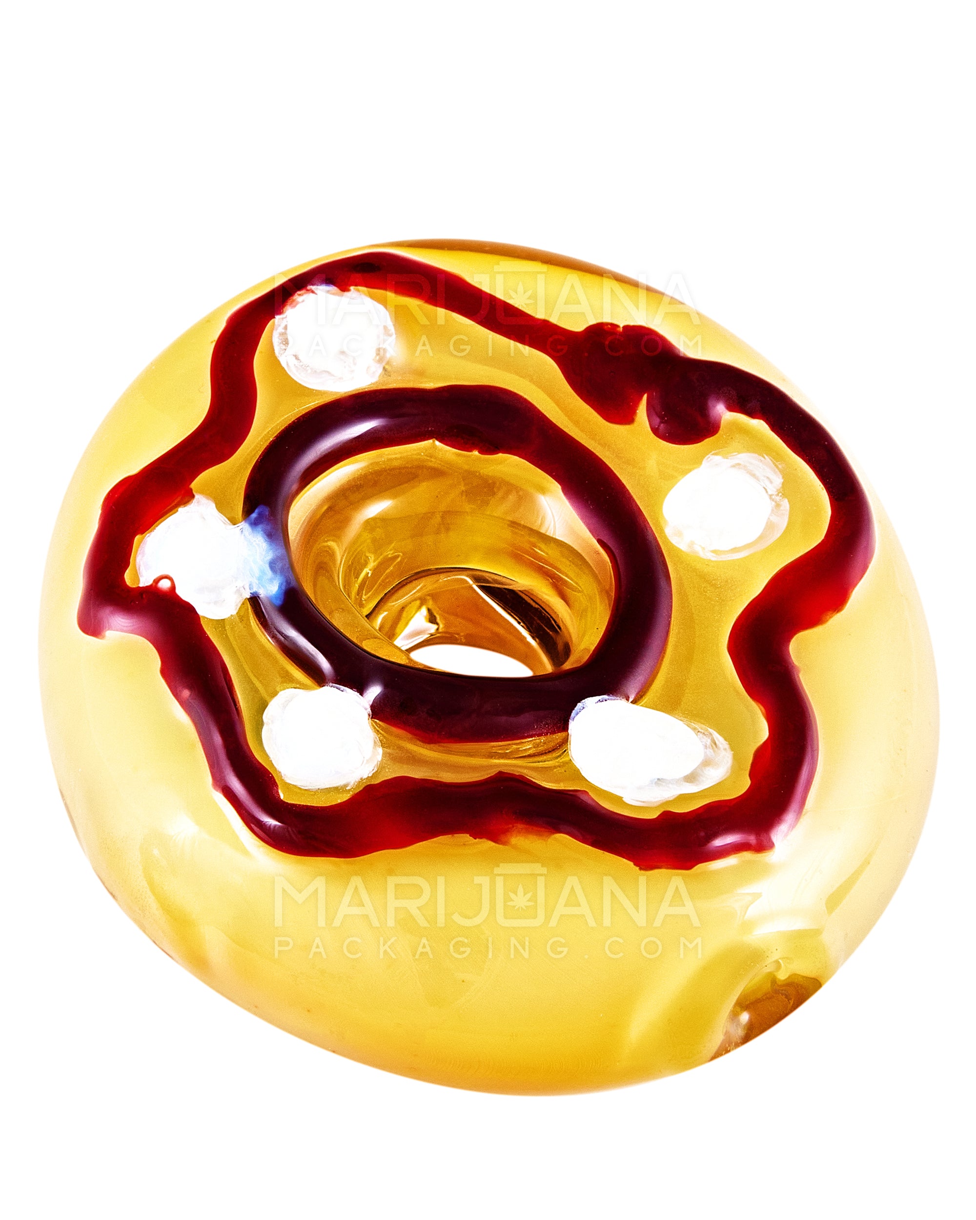 Gold Fumed Donut Hand Pipe w/ Sprinkles | 3.5in Long - Glass - Assorted - 6
