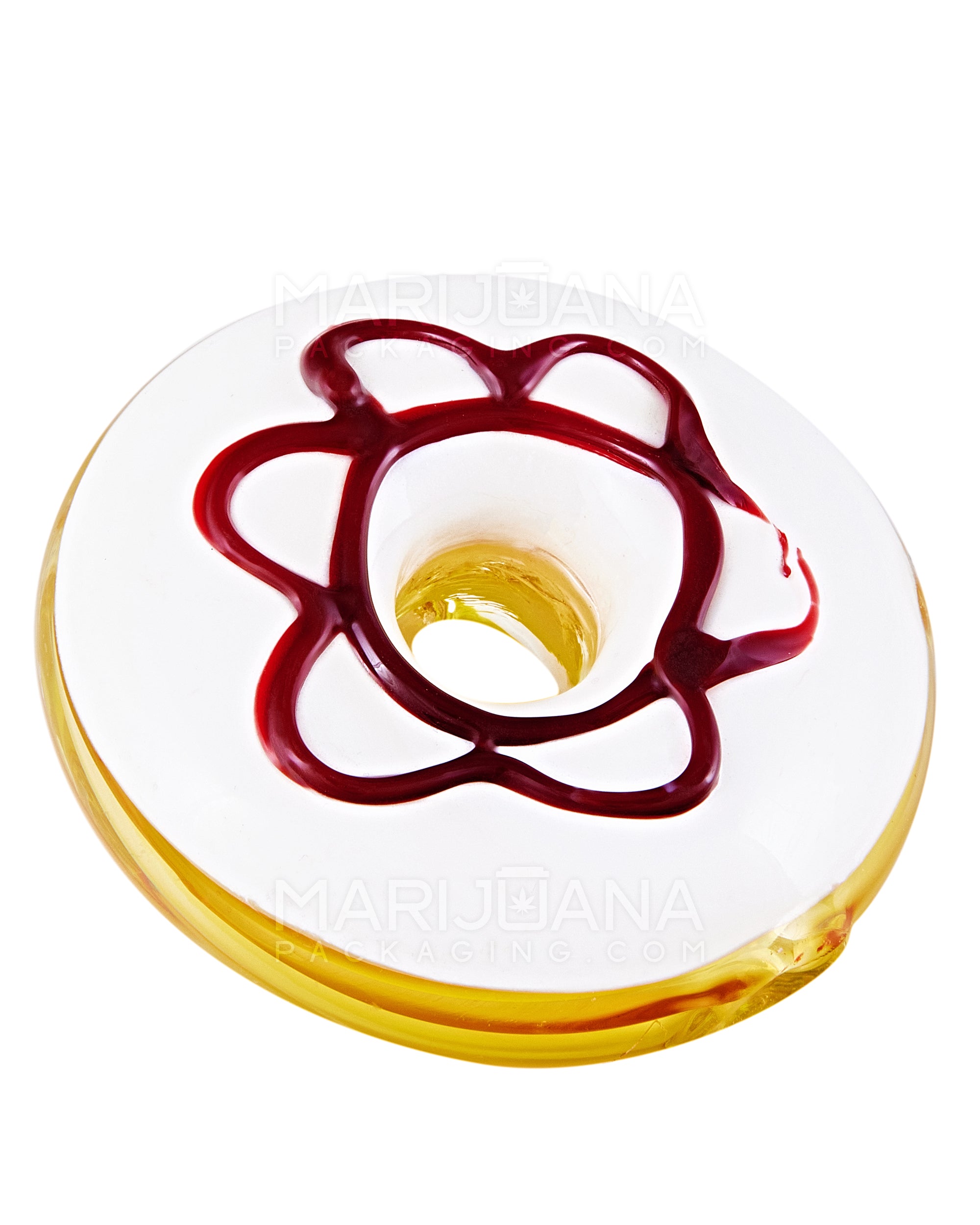 Gold Fumed Donut Hand Pipe w/ Sprinkles | 3.5in Long - Glass - Assorted - 7