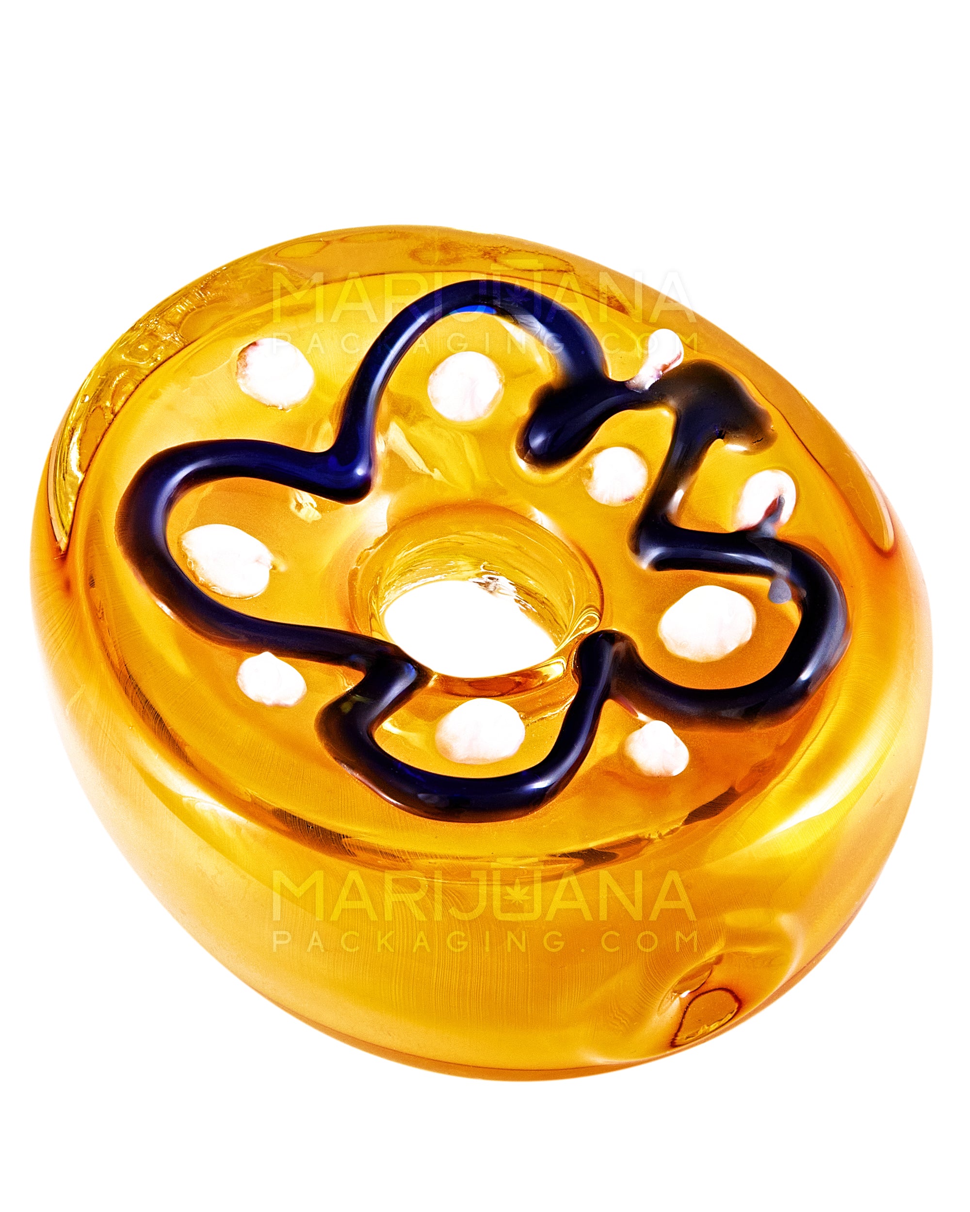 Gold Fumed Donut Hand Pipe w/ Sprinkles | 3.5in Long - Glass - Assorted - 5
