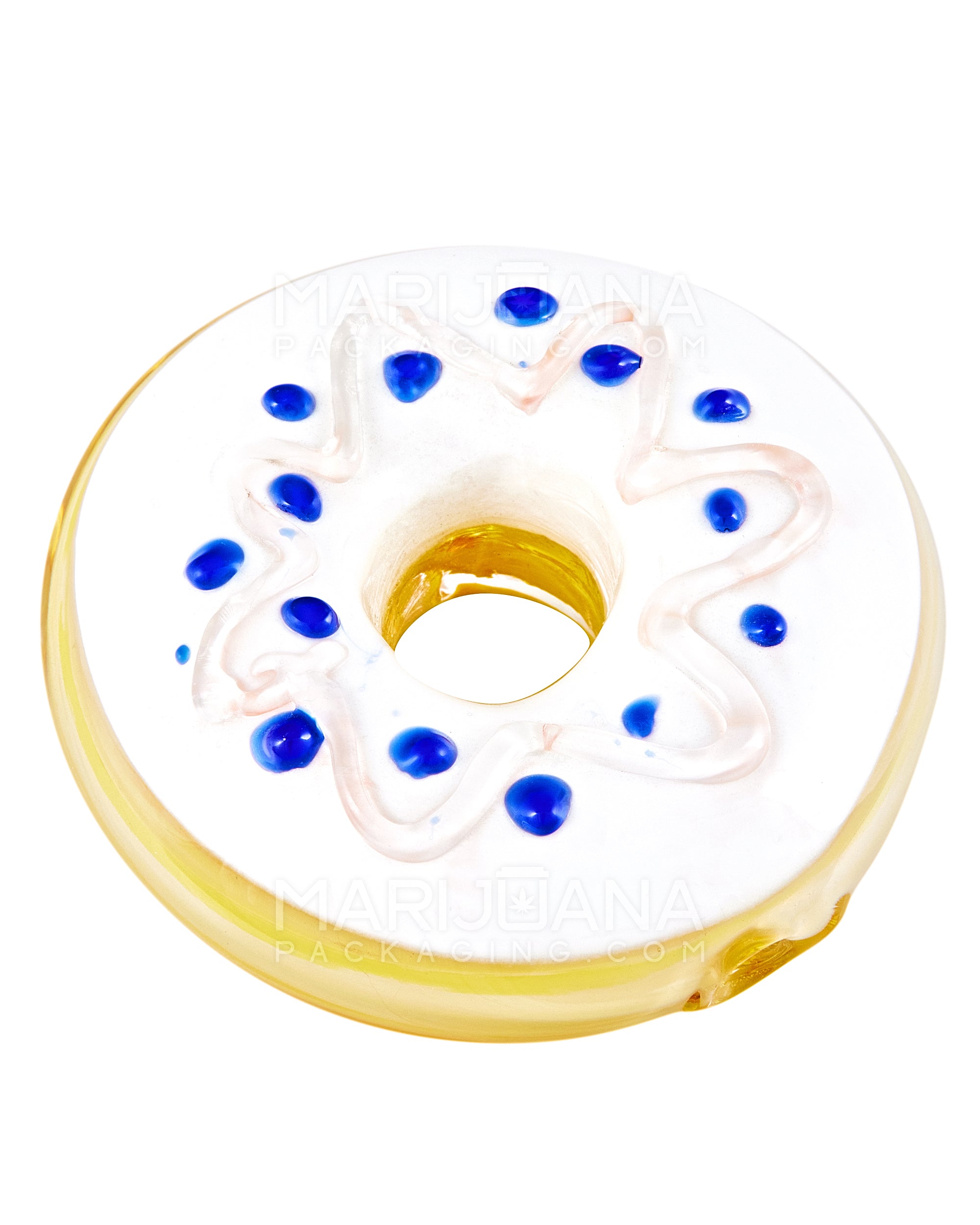 Gold Fumed Donut Hand Pipe w/ Sprinkles | 3.5in Long - Glass - Assorted - 4