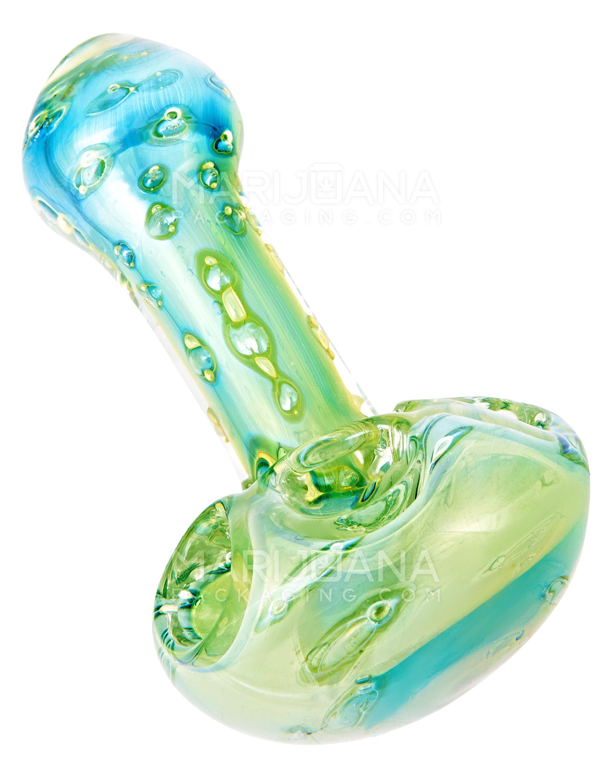 Triple Bowl | Bubble Trap Multi Fumed Spoon Hand Pipe | 4.5in Long - Glass - Assorted - 1