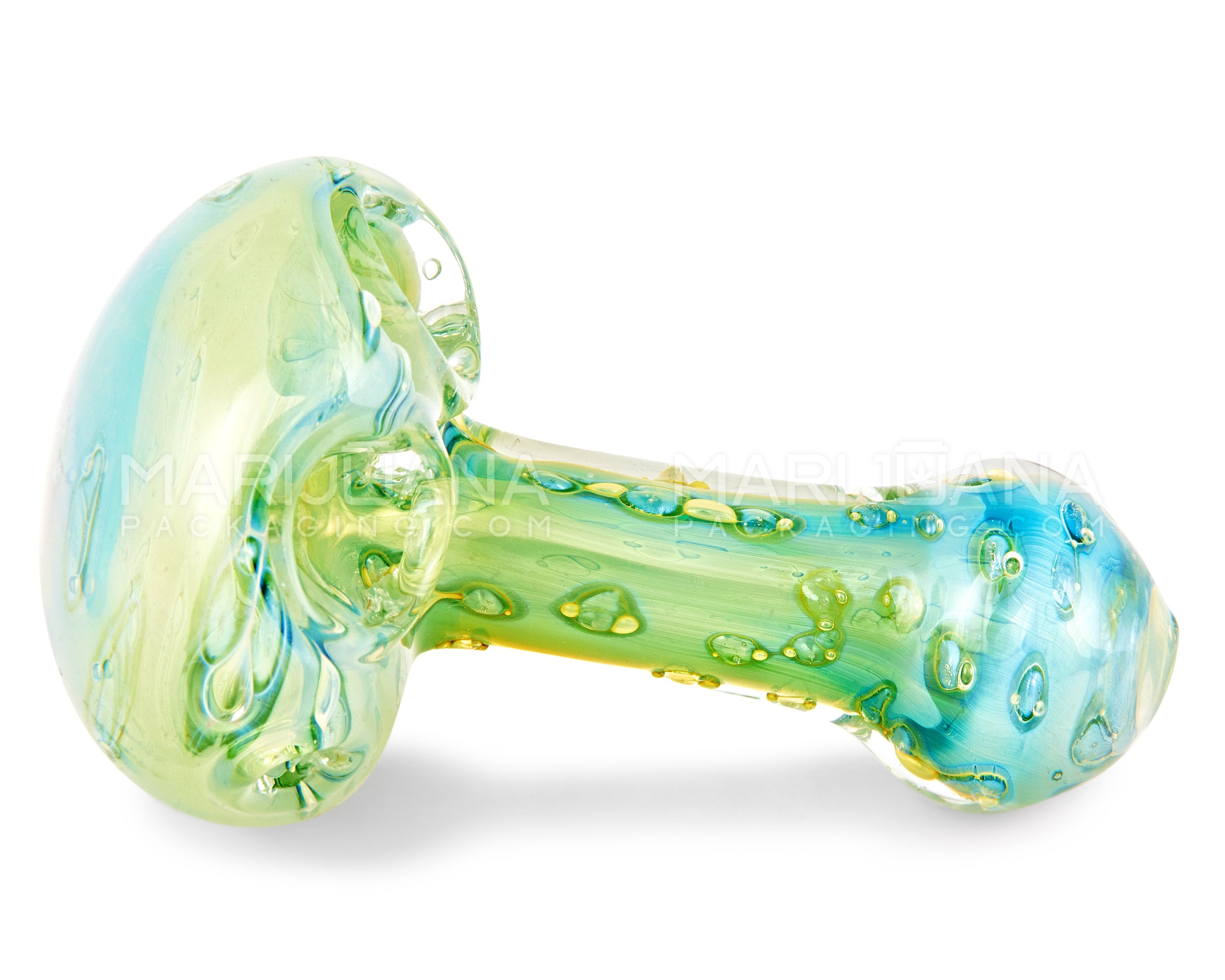 Triple Bowl | Bubble Trap Multi Fumed Spoon Hand Pipe | 4.5in Long - Glass - Assorted - 6