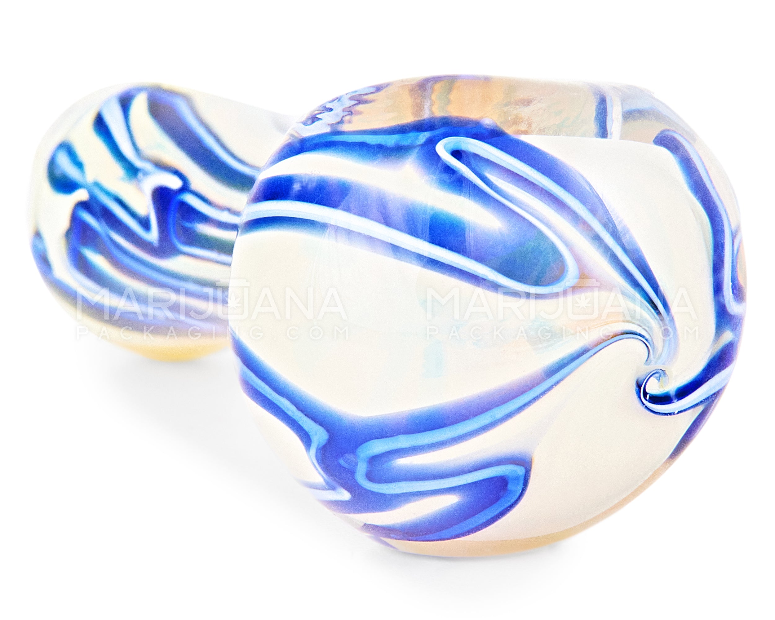 Swirl & Gold Fumed Spoon Hand Pipe | 3.5in Long - Glass - Assorted - 4
