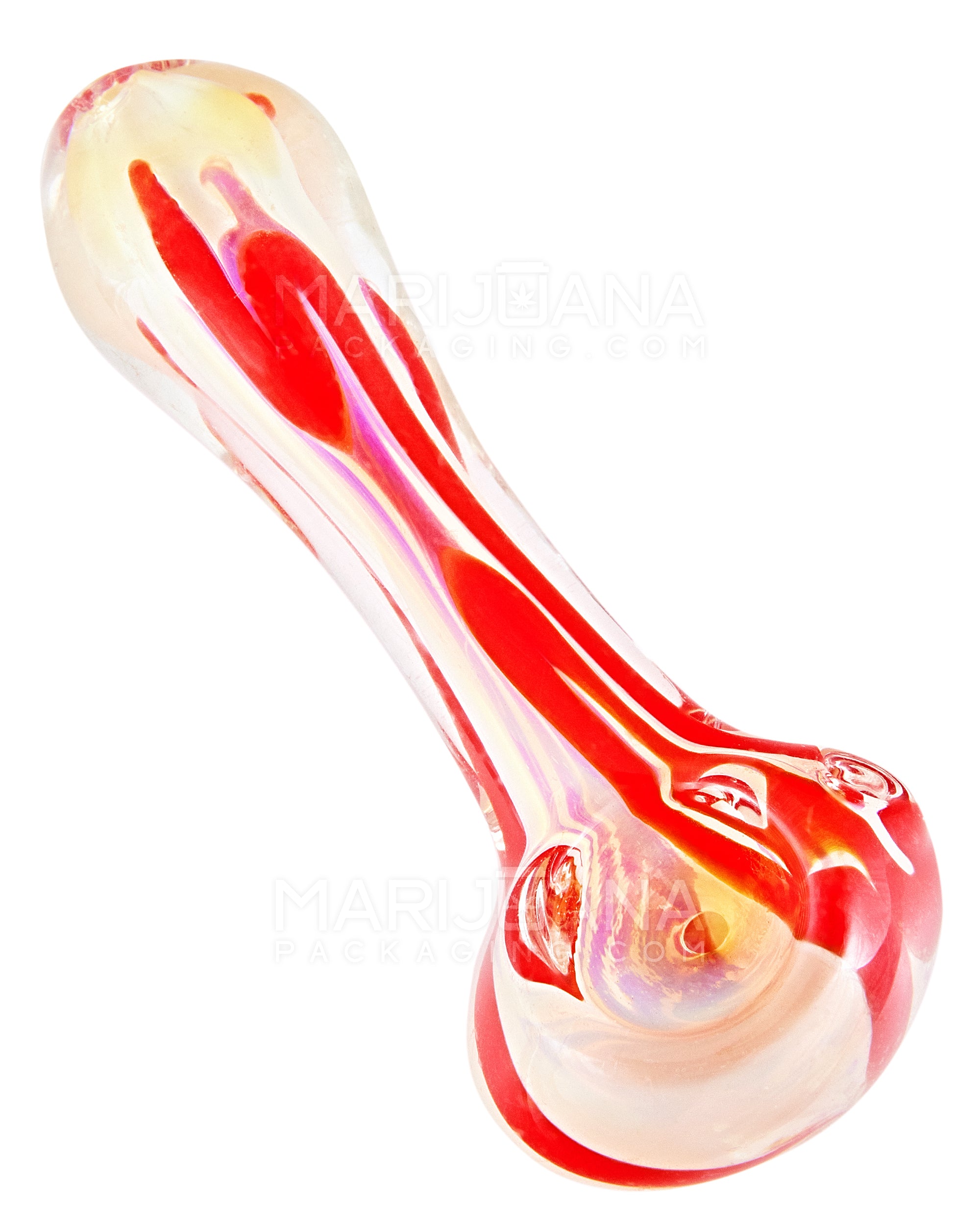 Swirl & Gold Fumed Spoon Hand Pipe | 3.5in Long - Glass - Assorted - 6