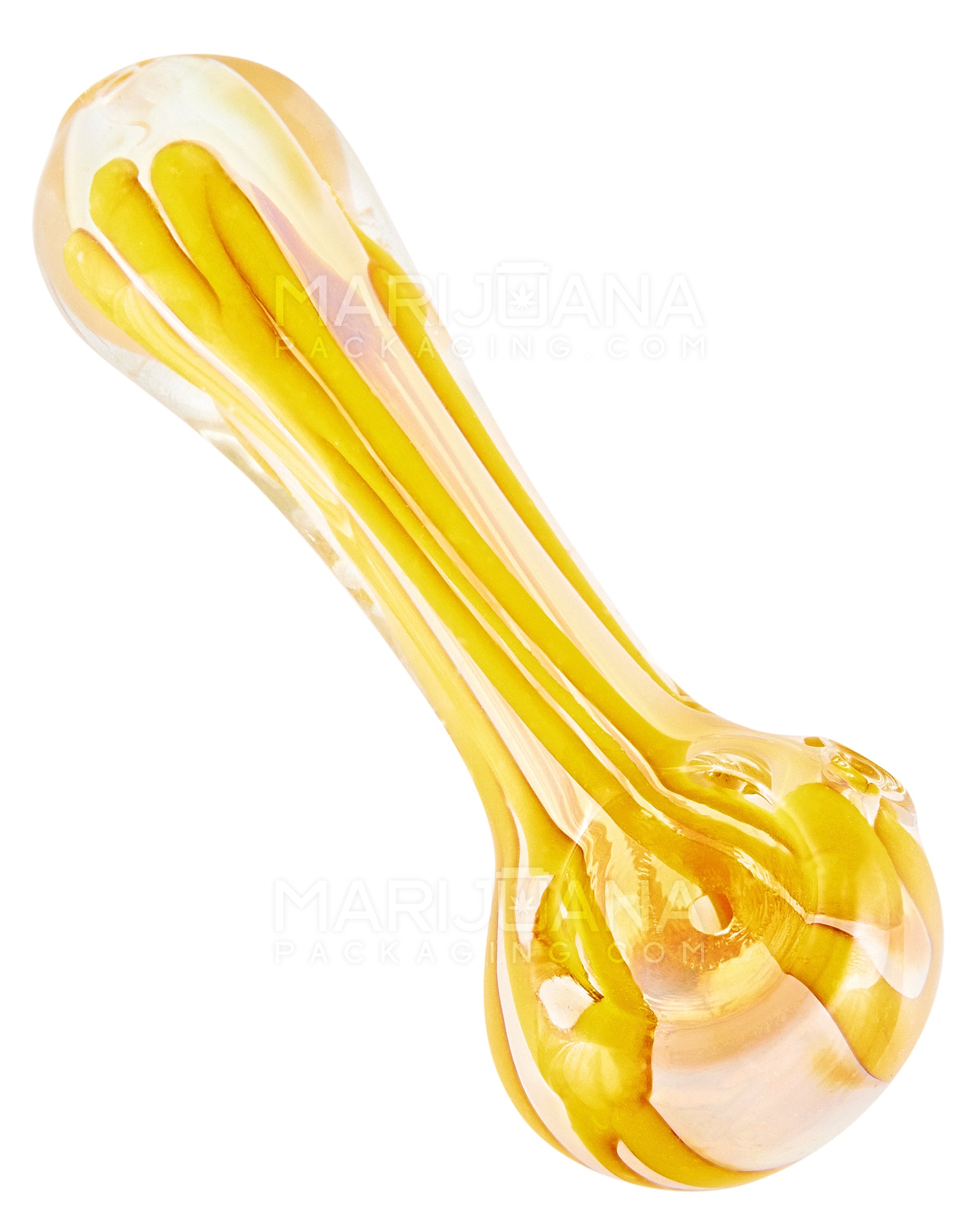 Swirl & Gold Fumed Spoon Hand Pipe | 3.5in Long - Glass - Assorted - 9