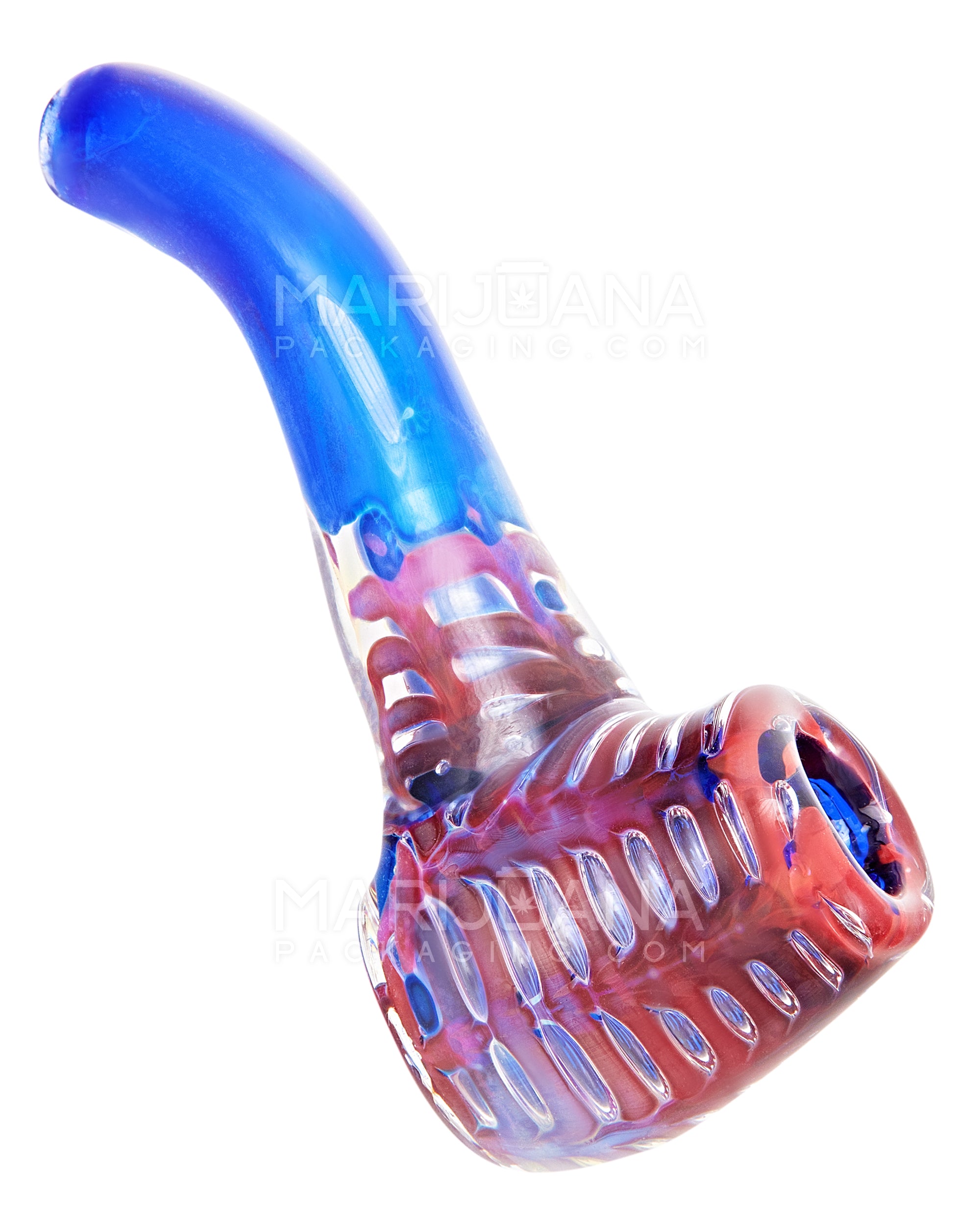 Bubble Trap & Frit Sherlock Hand Pipe | 5in Long - Glass - Assorted - 1