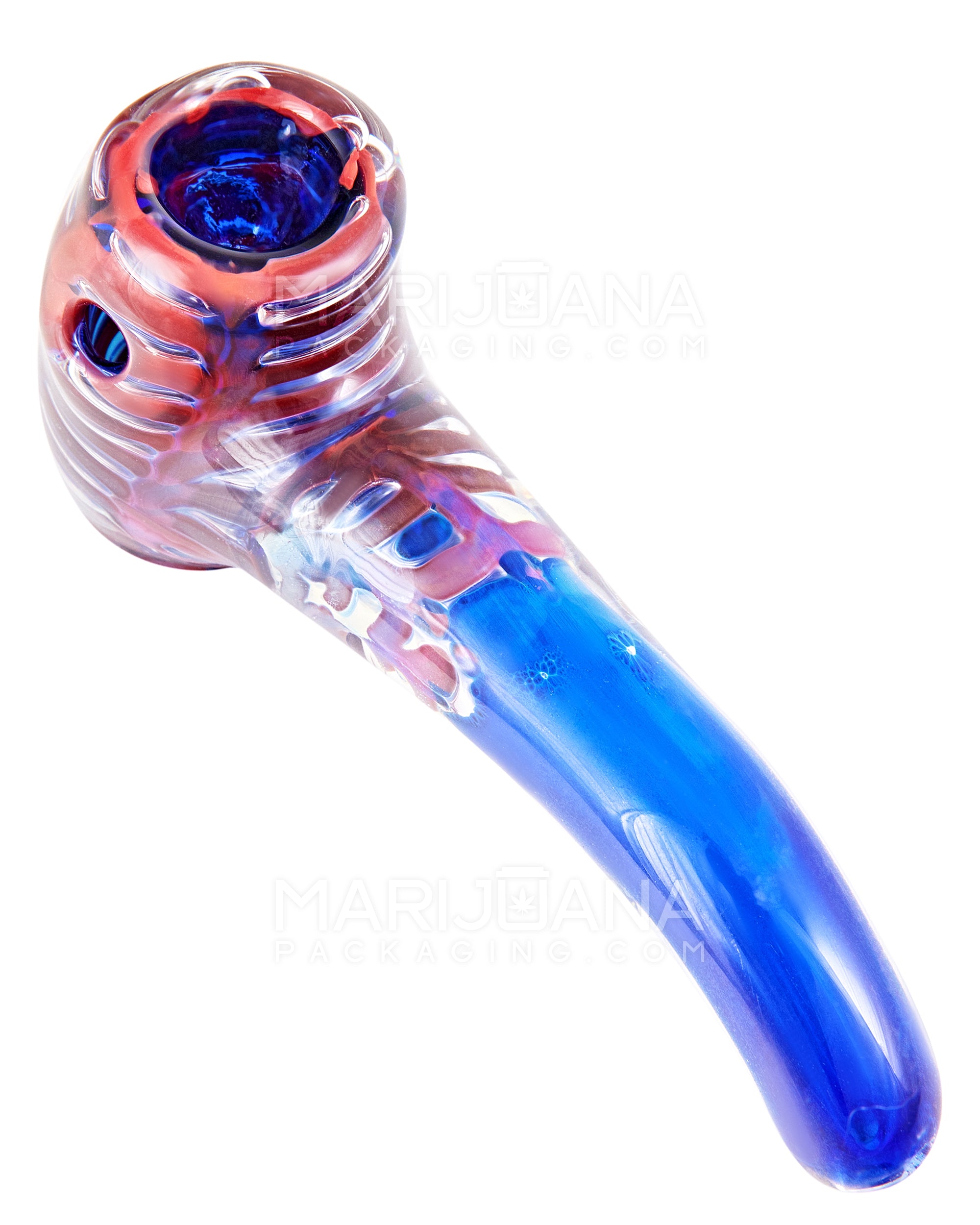 Bubble Trap & Frit Sherlock Hand Pipe | 5in Long - Glass - Assorted - 2