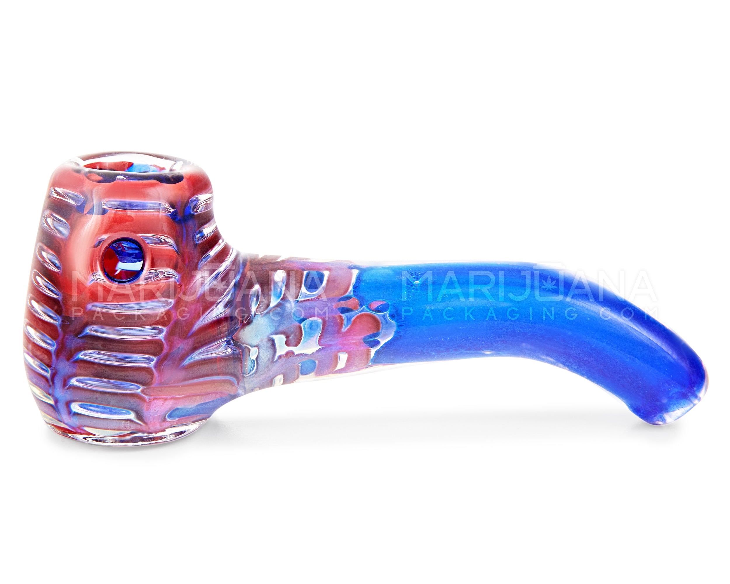 Bubble Trap & Frit Sherlock Hand Pipe | 5in Long - Glass - Assorted - 5