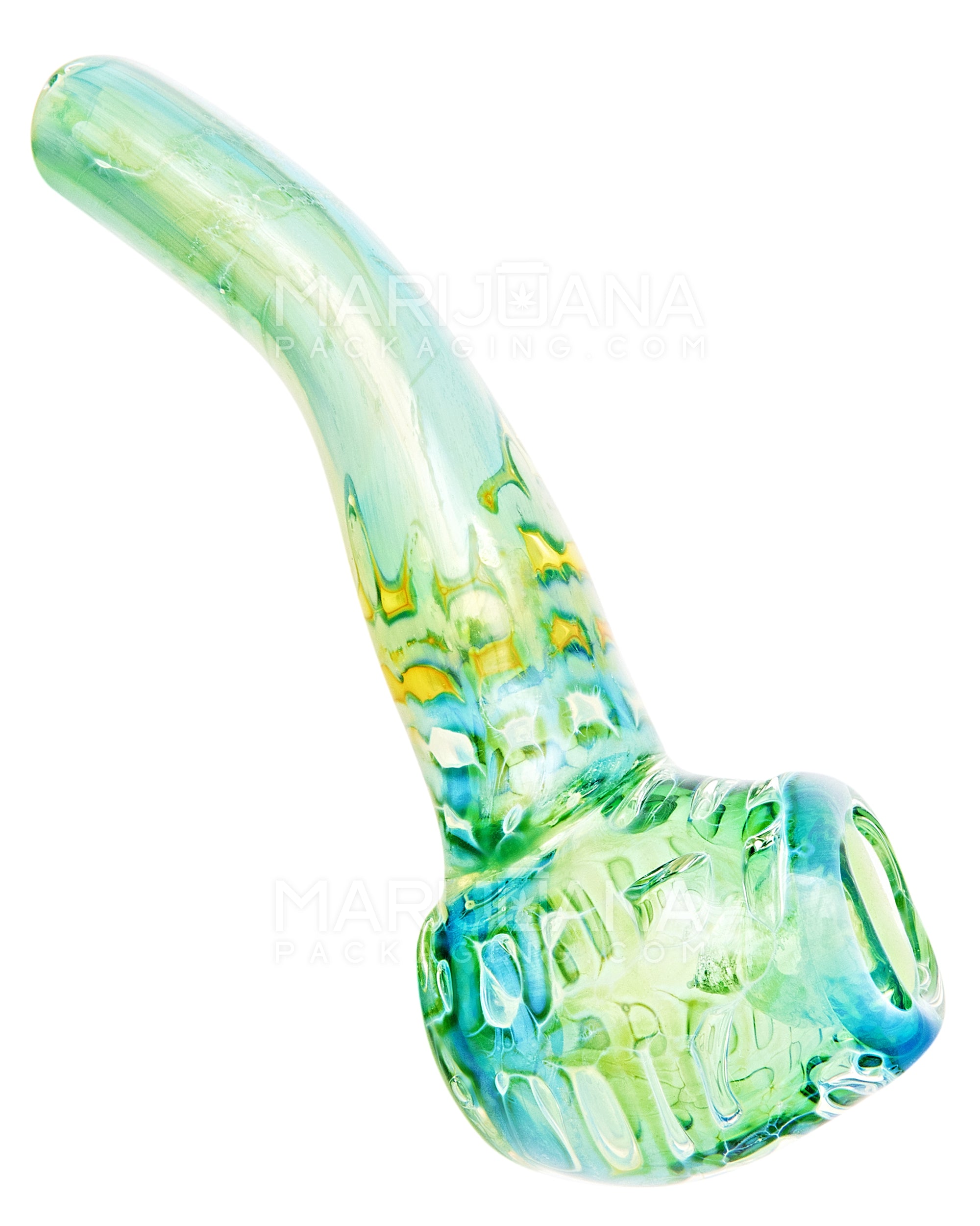 Bubble Trap & Frit Sherlock Hand Pipe | 5in Long - Glass - Assorted - 6