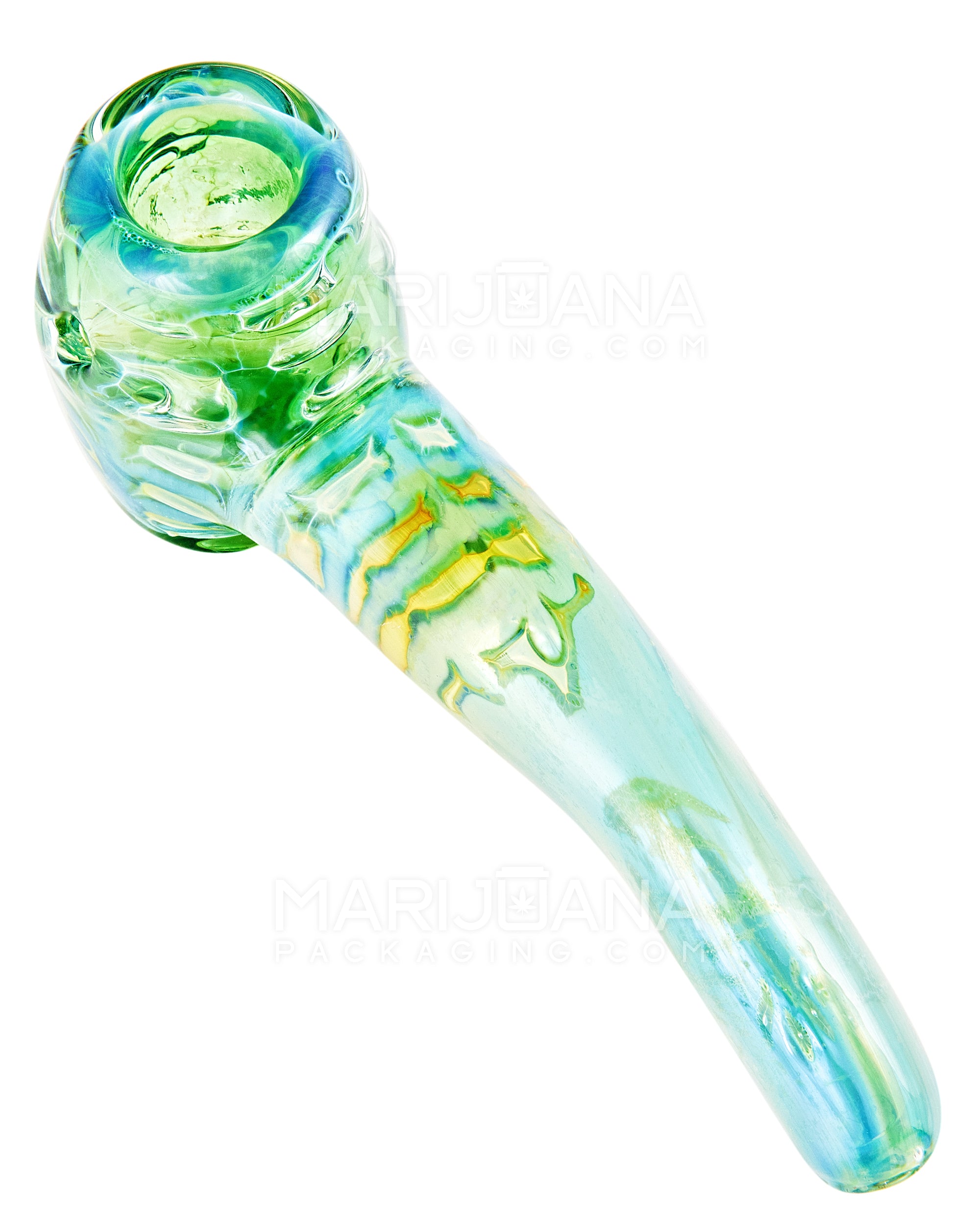 Bubble Trap & Frit Sherlock Hand Pipe | 5in Long - Glass - Assorted - 7