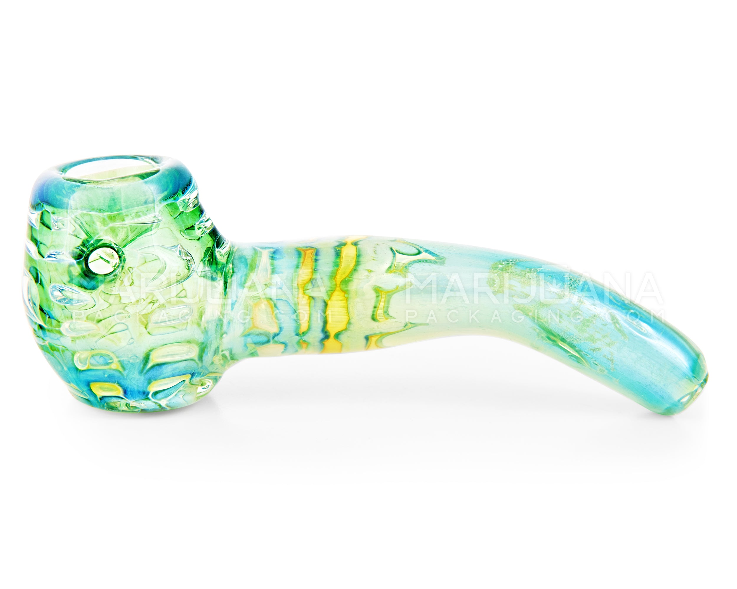 Bubble Trap & Frit Sherlock Hand Pipe | 5in Long - Glass - Assorted - 10