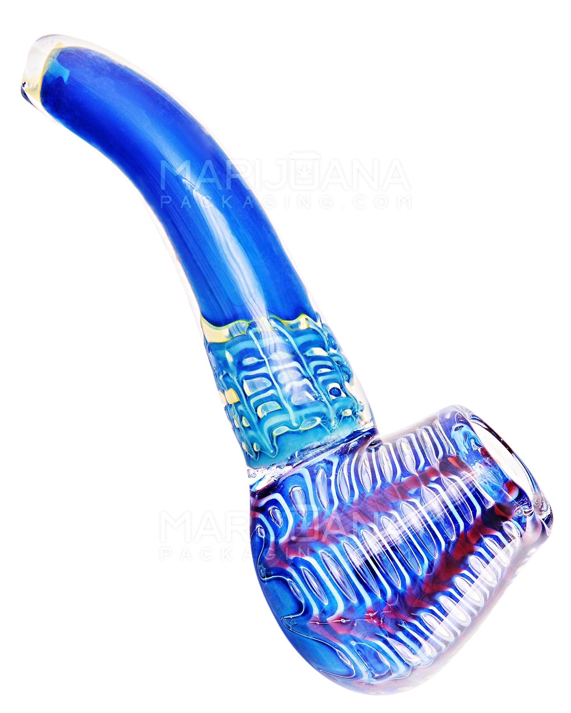 Bubble Trap & Frit Sherlock Hand Pipe | 5in Long - Glass - Assorted - 11