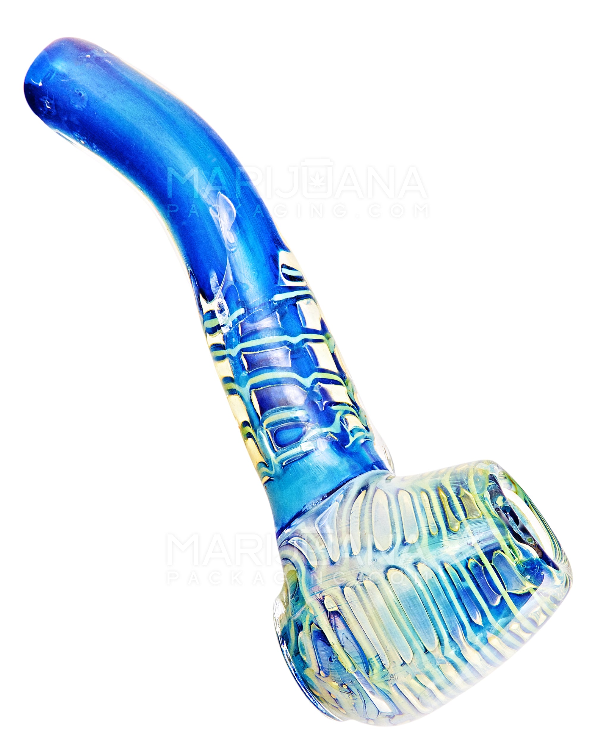 Bubble Trap & Frit Sherlock Hand Pipe | 5in Long - Glass - Assorted - 12