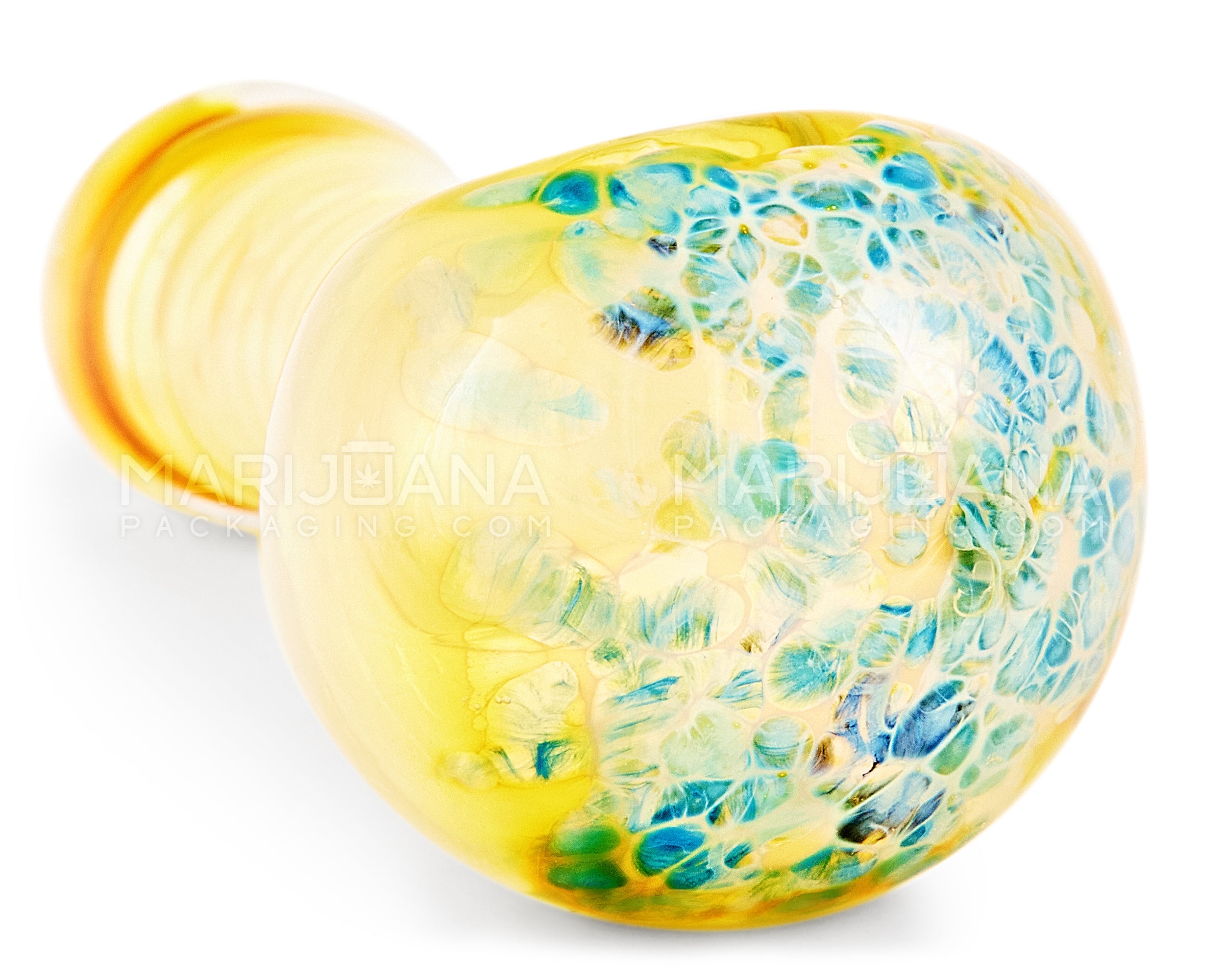 Spiral & Gold Fumed Spoon Hand Pipe w/ Frit | 3.5in Long - Glass - Assorted - 3