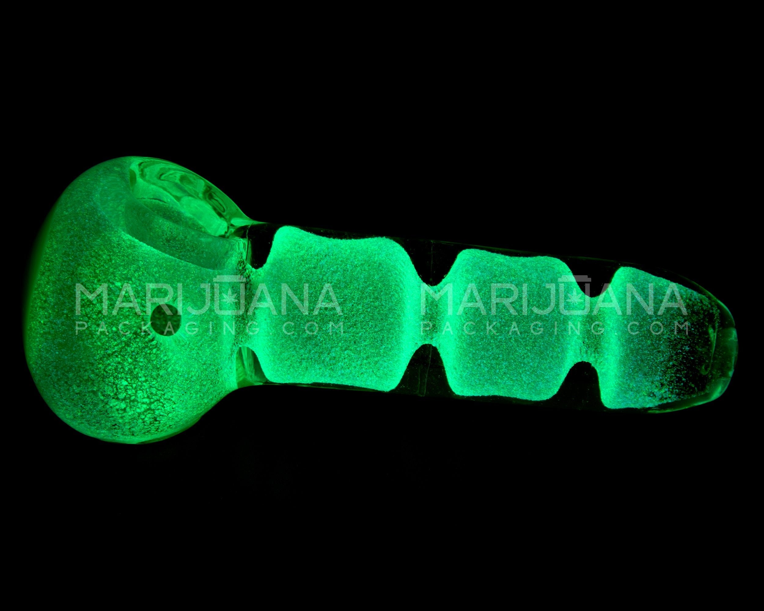 Glow-in-the-Dark | Marshmallow Block Spoon Hand Pipe | 5in Long - Glass - Slime - 6