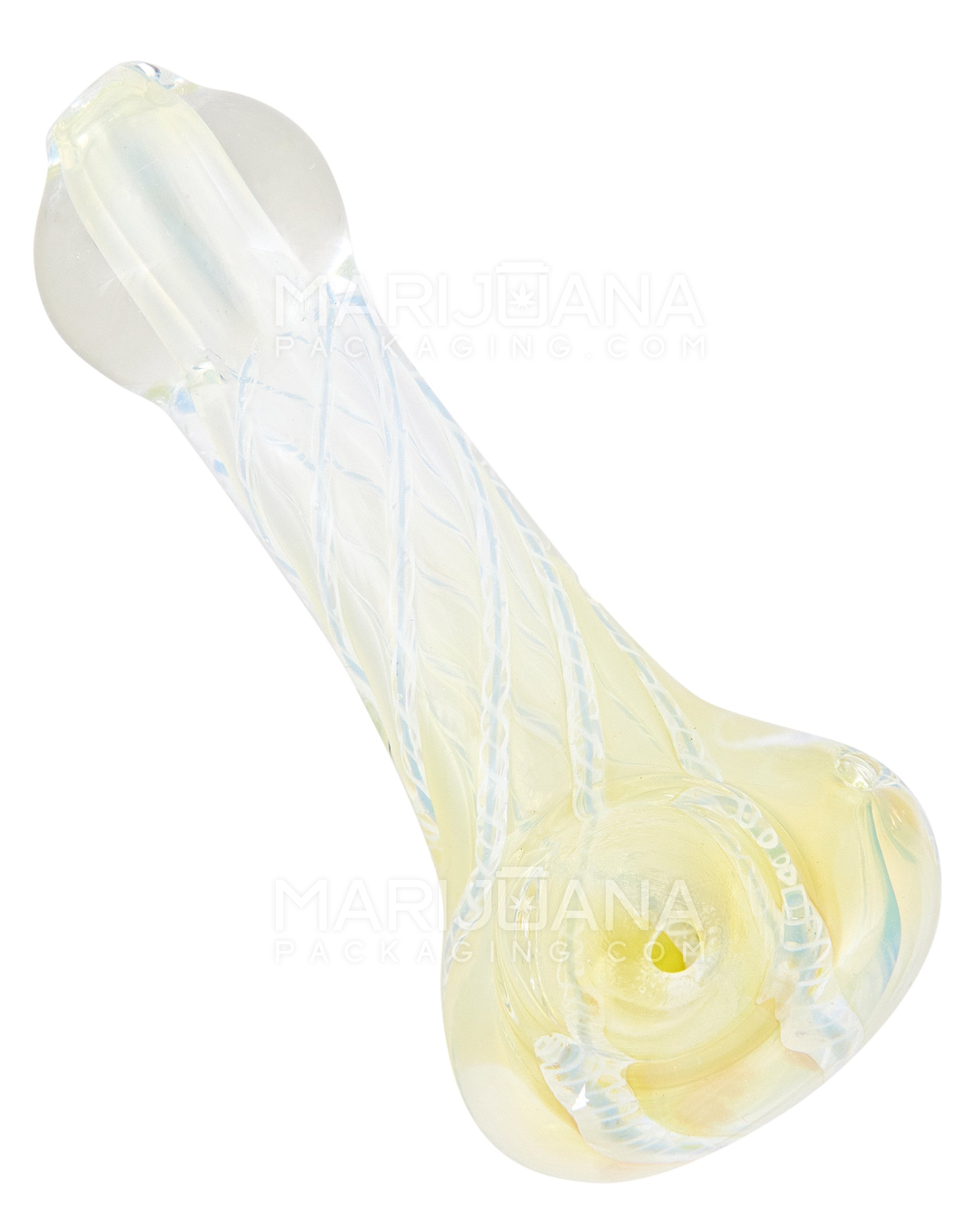 Spiral & Gold Fumed Spoon Hand Pipe | 4in Long - Glass - Assorted - 10