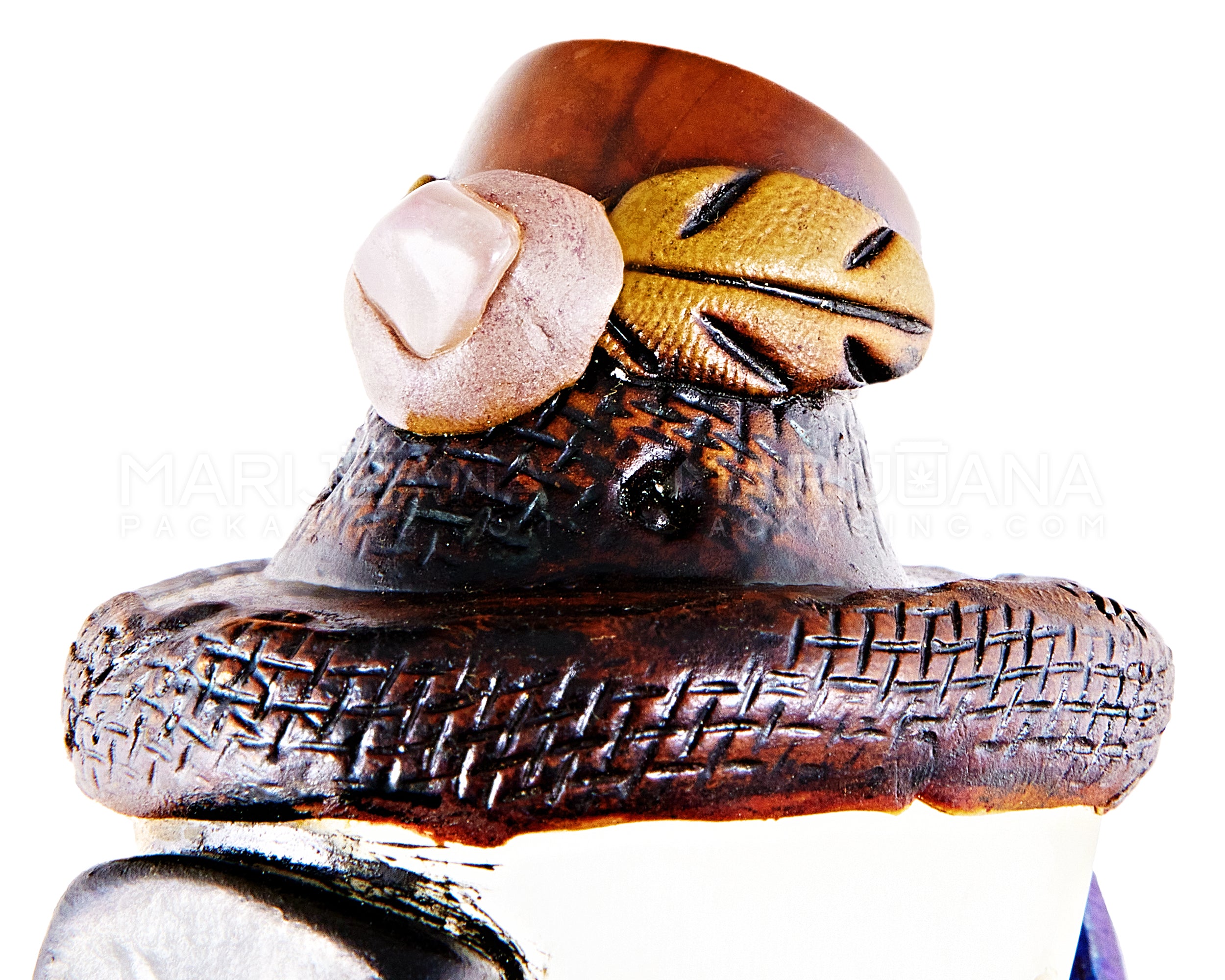 Blue Moon Horn Hand Pipe | 5.5in Long - Wood - Blue - 4