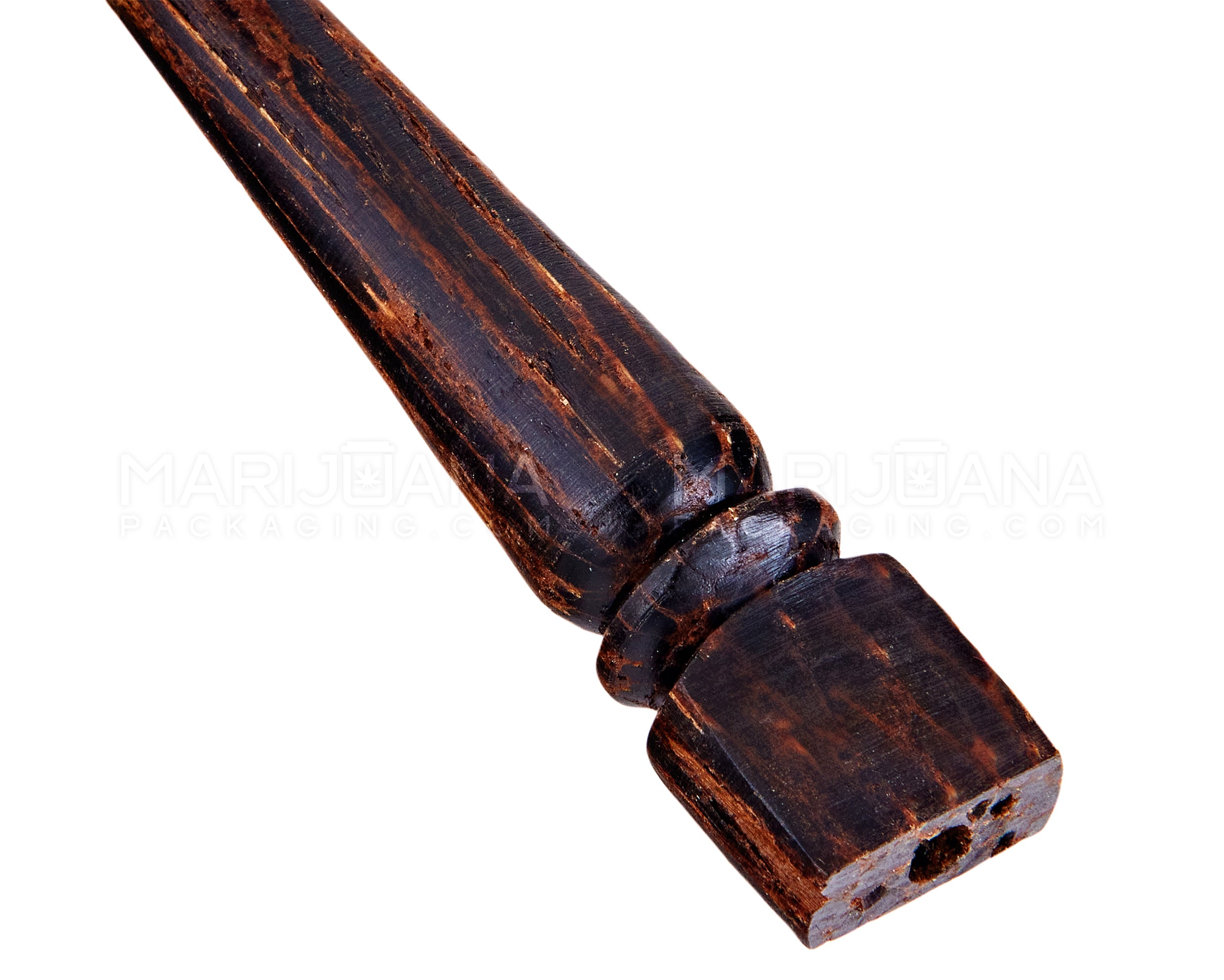 Howling Wolf Design Tagua Sherlock Hand Pipe | 3.5in Long - Wood - Brown - 4