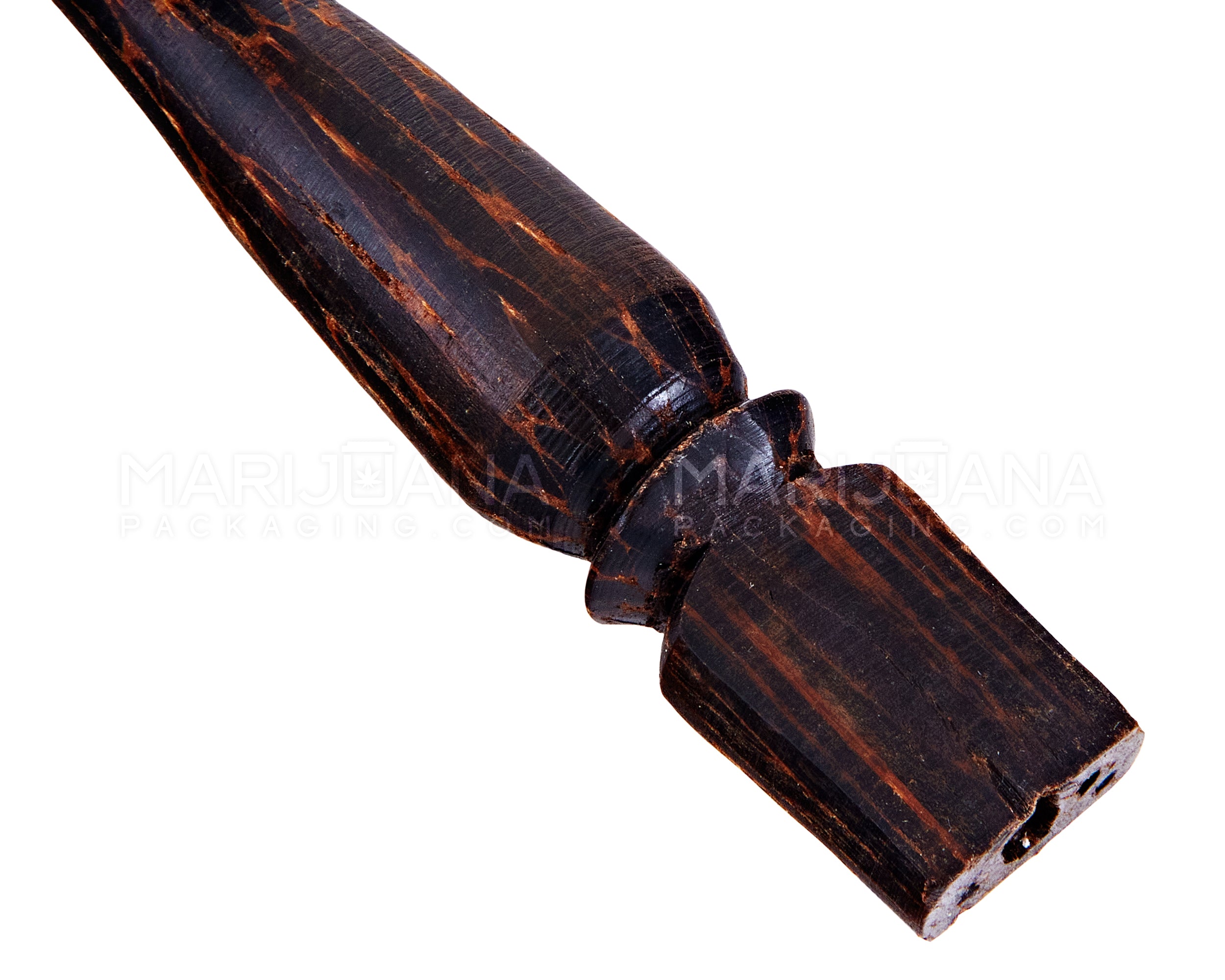 420 Leaf Design Tagua Sherlock Hand Pipe | 3.5in Long - Wood - Brown - 4