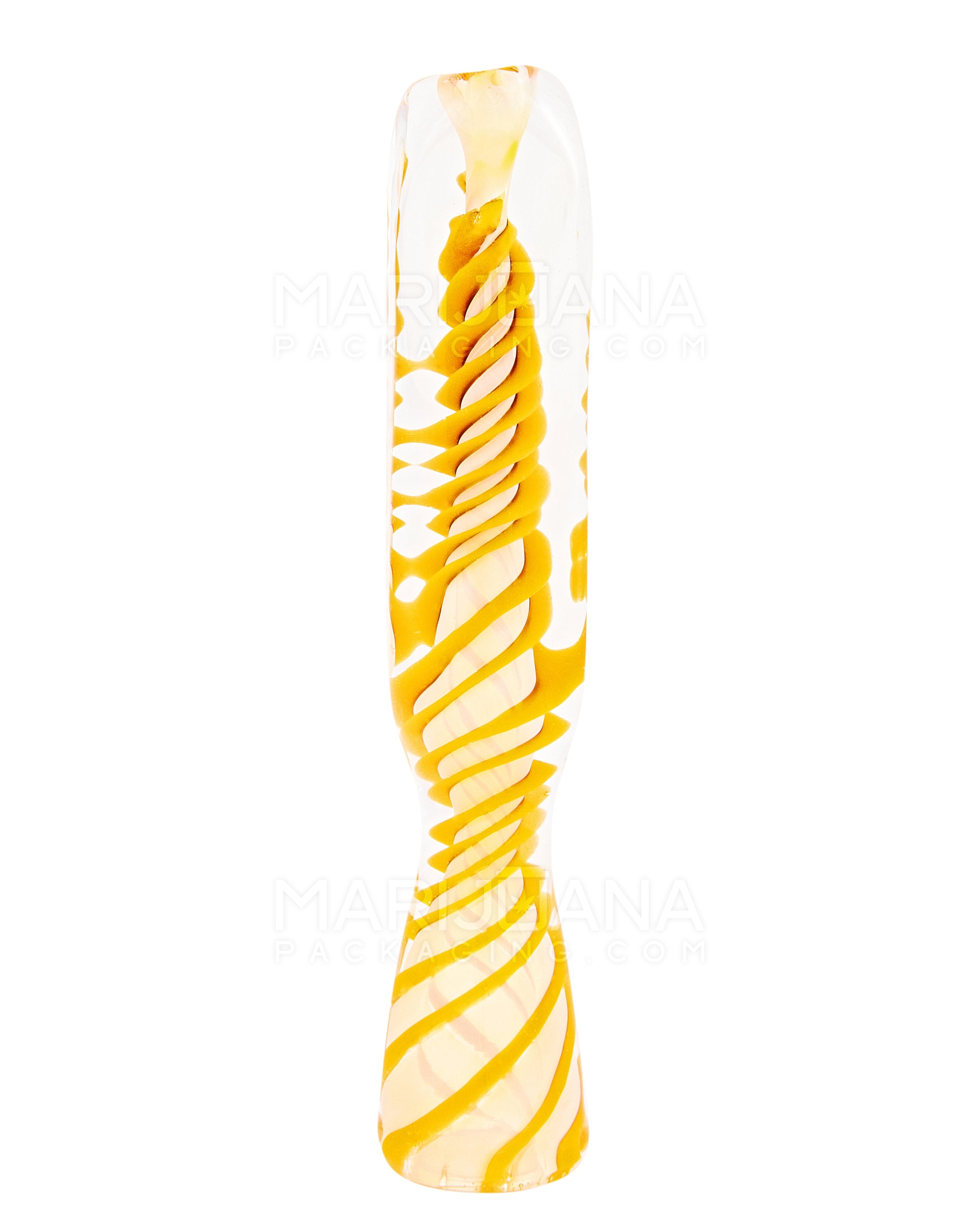 Spiral & Gold Fumed Chillum Hand Pipe | 3in Long - Glass - Assorted - 12