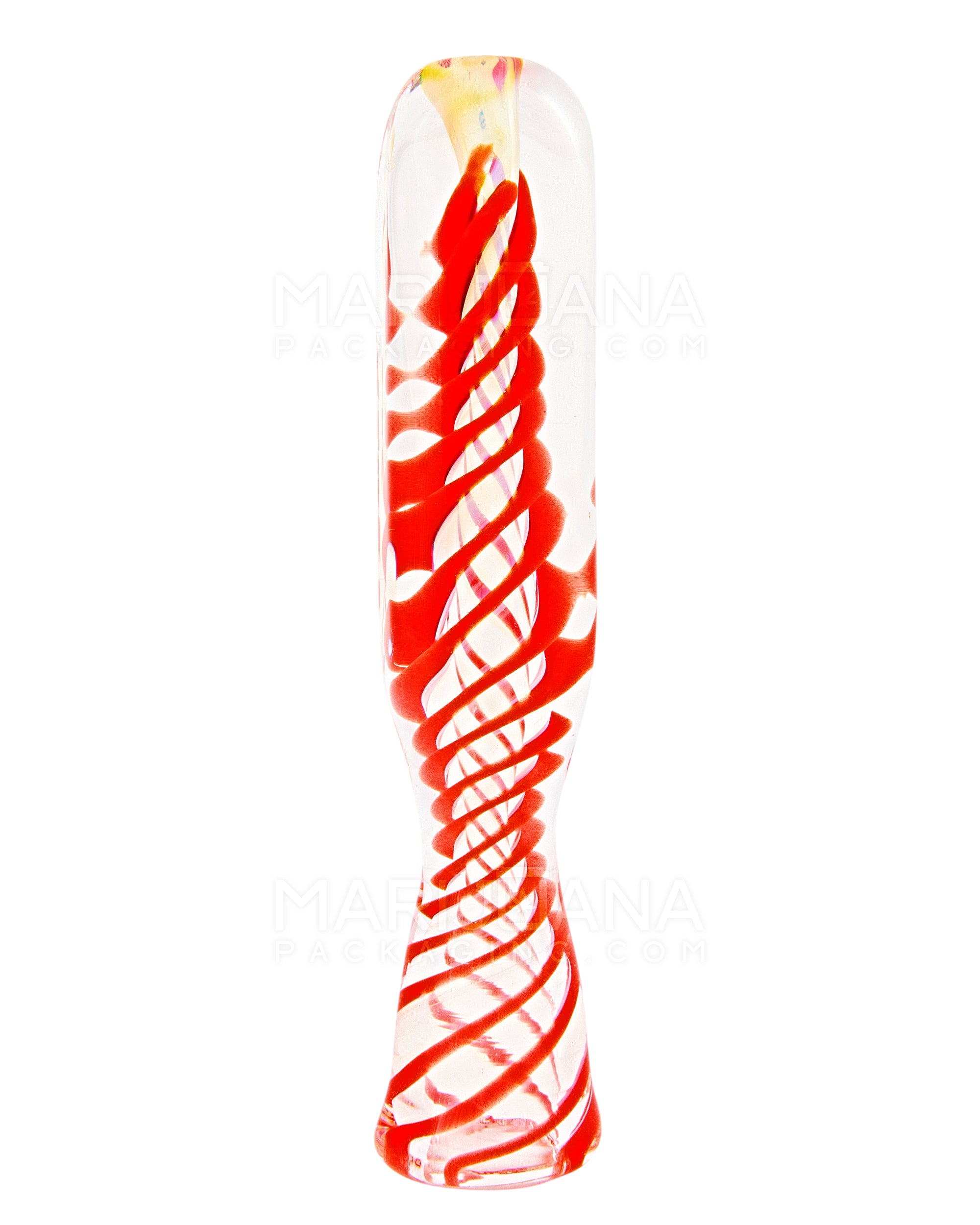 Spiral & Gold Fumed Chillum Hand Pipe | 3in Long - Glass - Assorted - 7