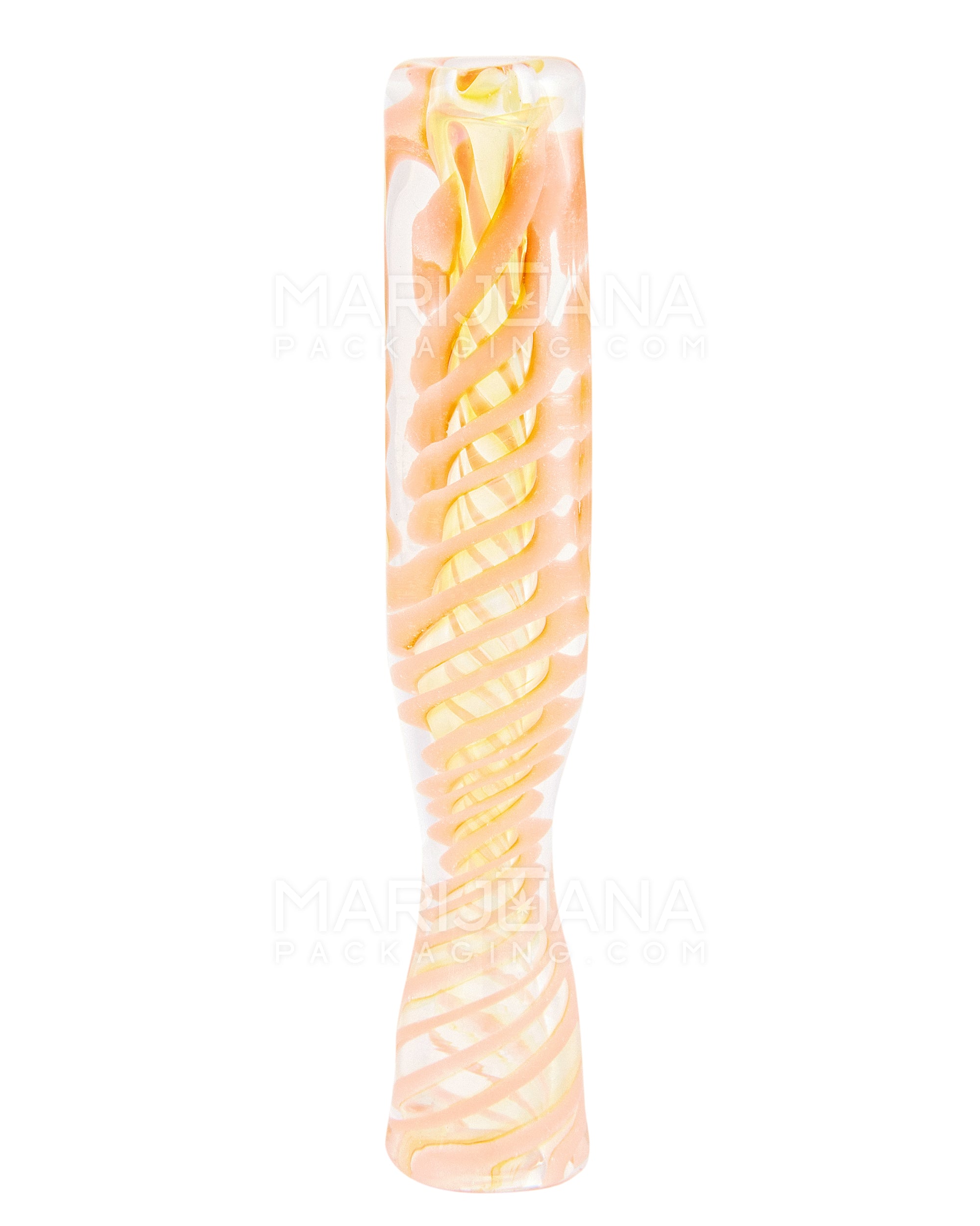 Spiral & Gold Fumed Chillum Hand Pipe | 3in Long - Glass - Assorted - 10