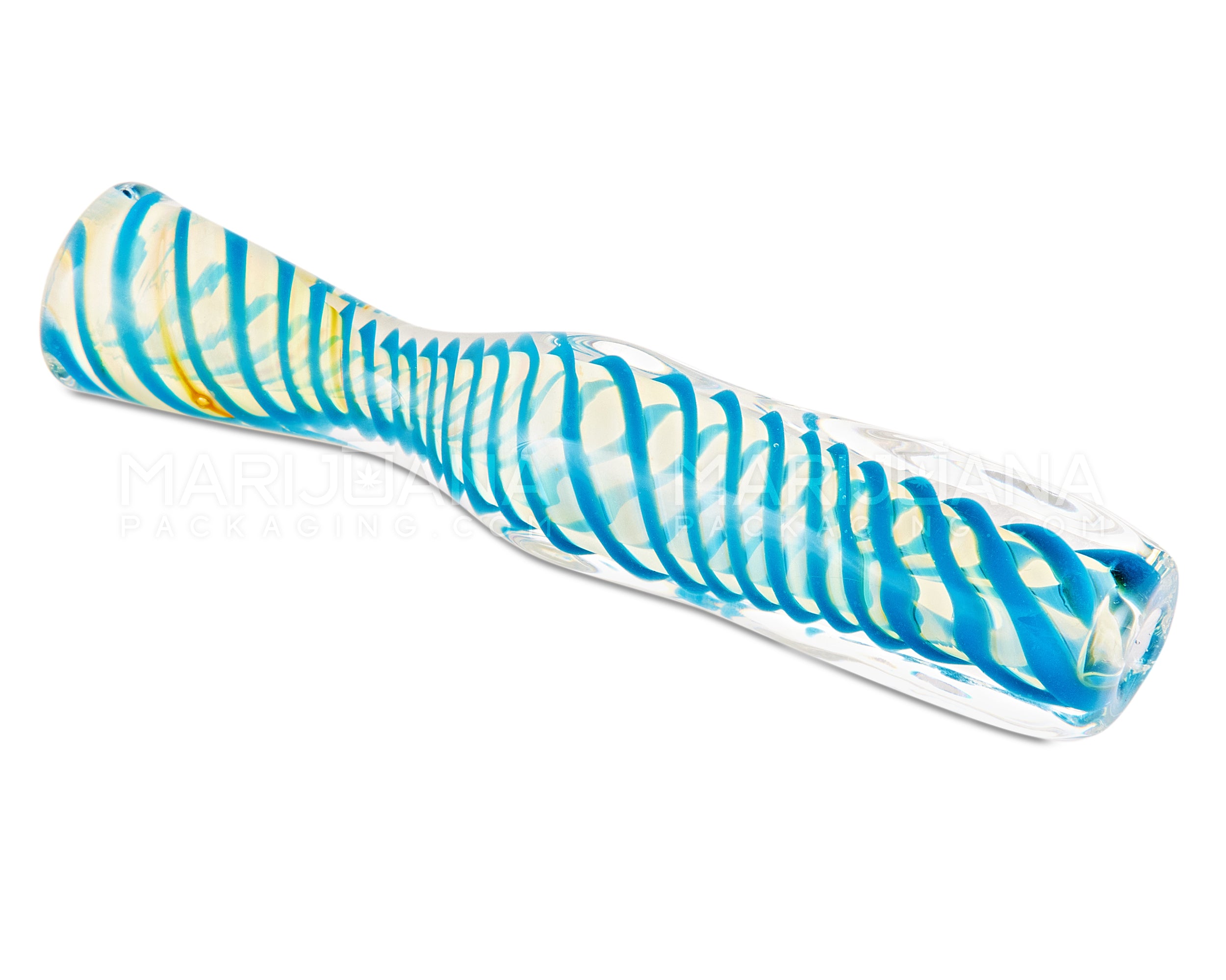 Spiral & Gold Fumed Chillum Hand Pipe | 3in Long - Glass - Assorted - 5