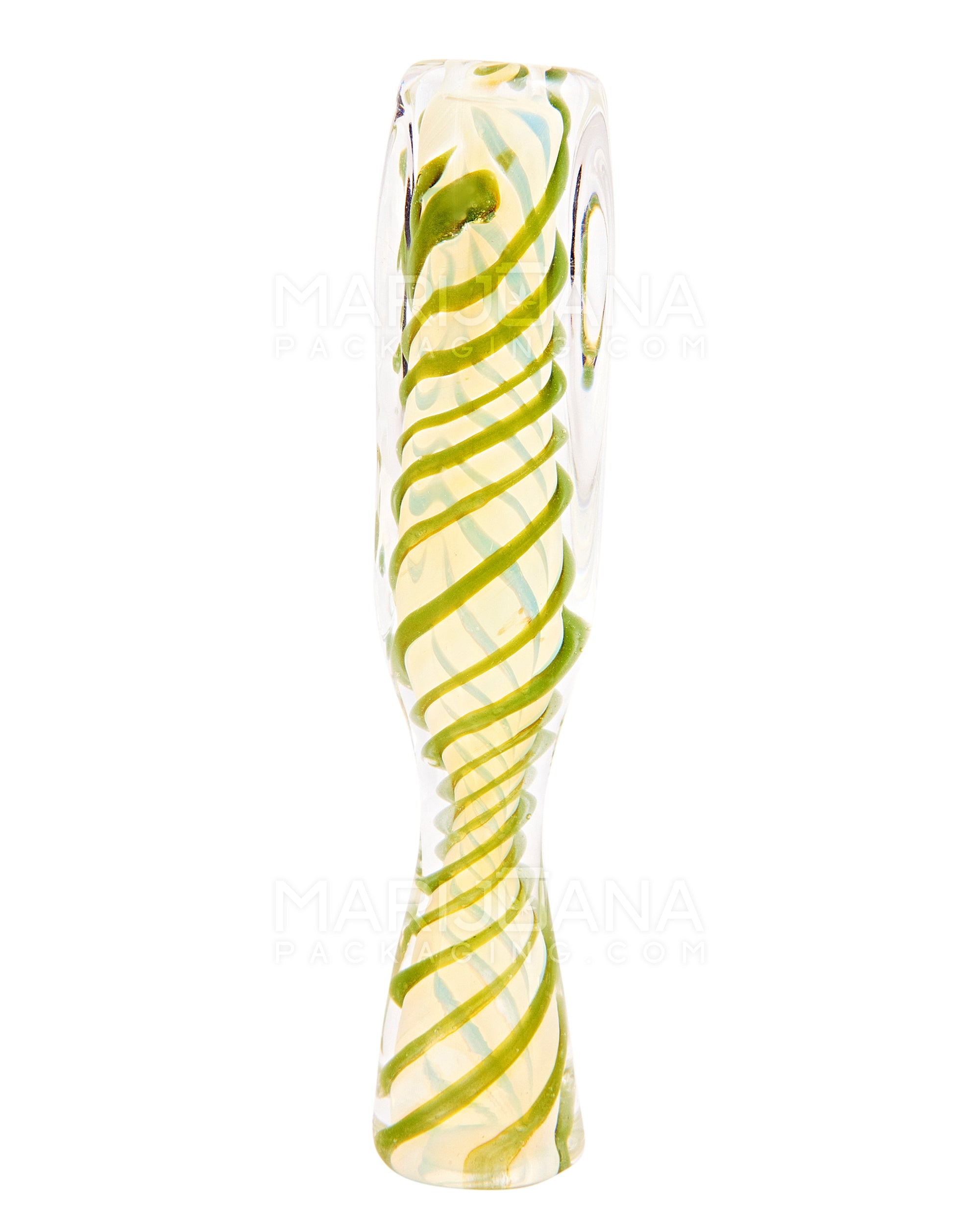 Spiral & Gold Fumed Chillum Hand Pipe | 3in Long - Glass - Assorted - 8