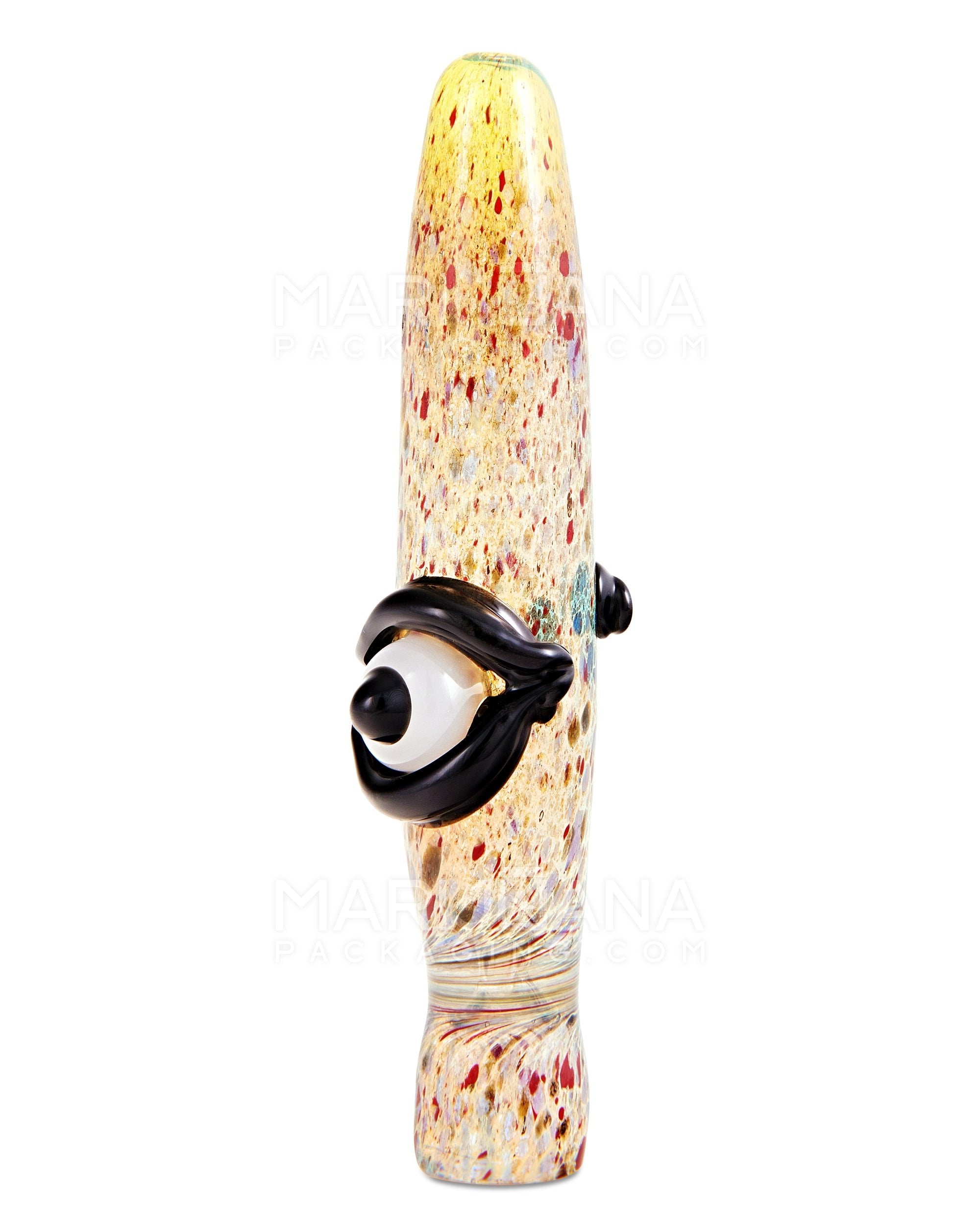 Cyclops Speckled & Gold Fumed Chillum Hand Pipe | 4in Long - Glass - Assorted - 7