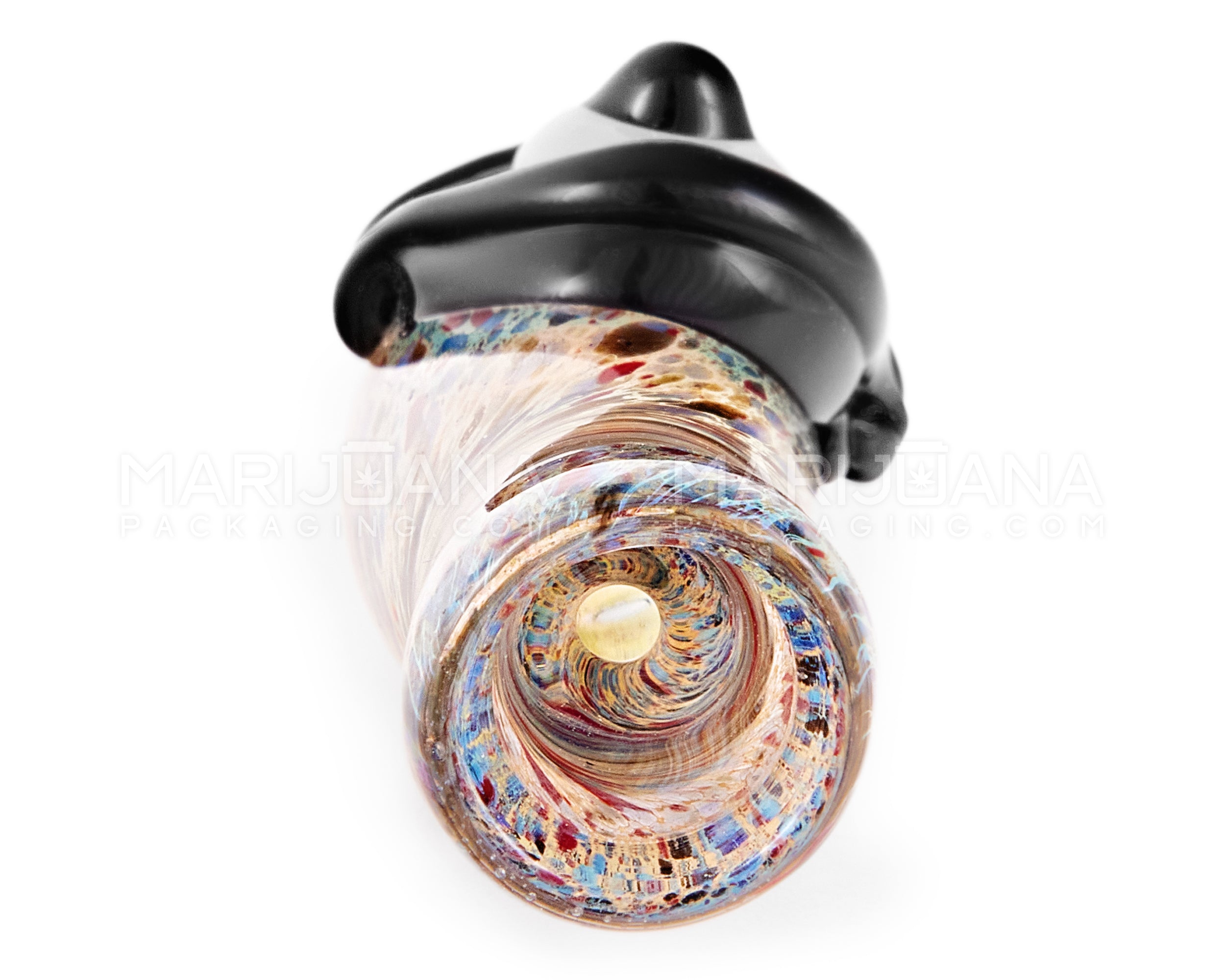 Cyclops Speckled & Gold Fumed Chillum Hand Pipe | 4in Long - Glass - Assorted - 2