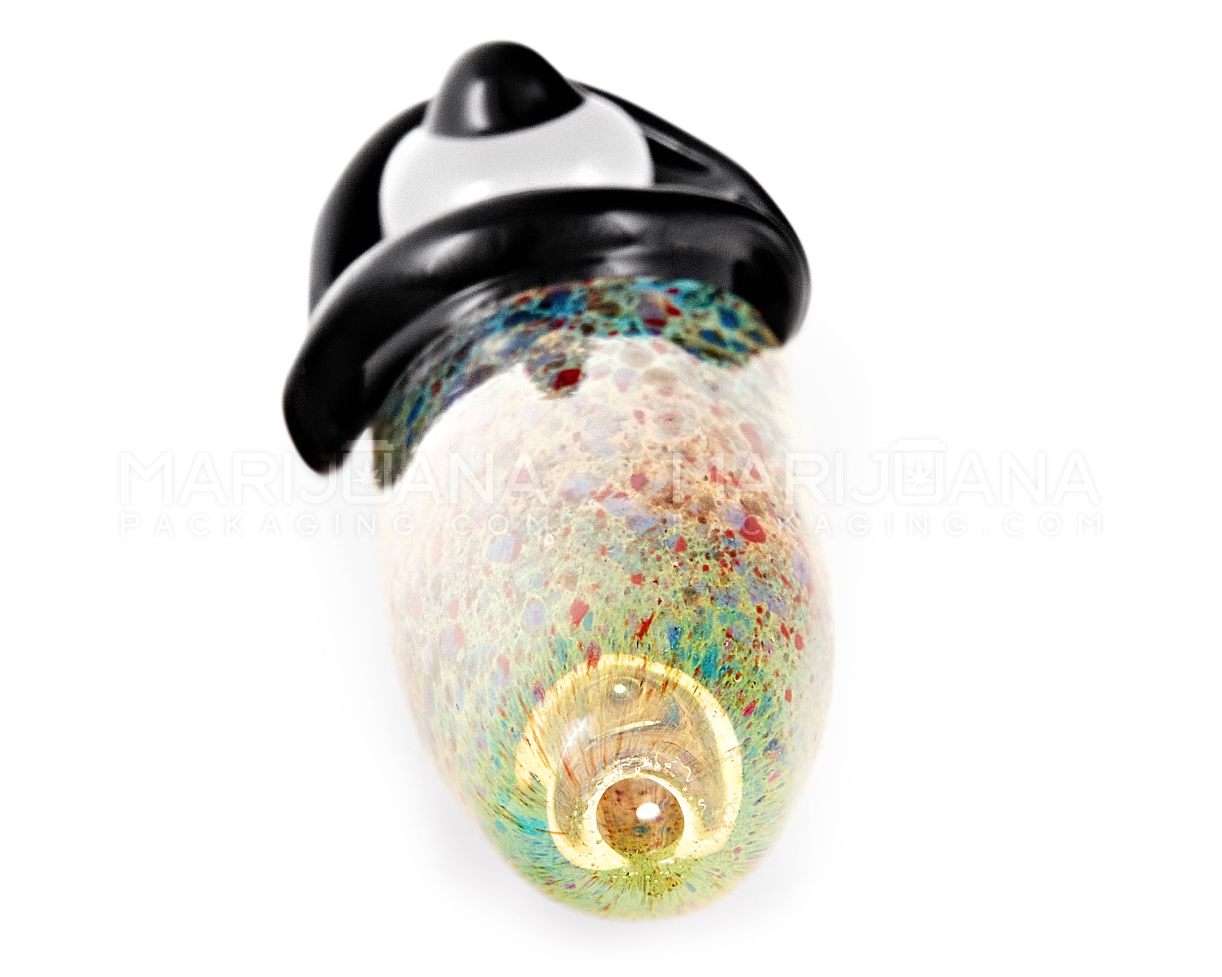 Cyclops Speckled & Gold Fumed Chillum Hand Pipe | 4in Long - Glass - Assorted - 3