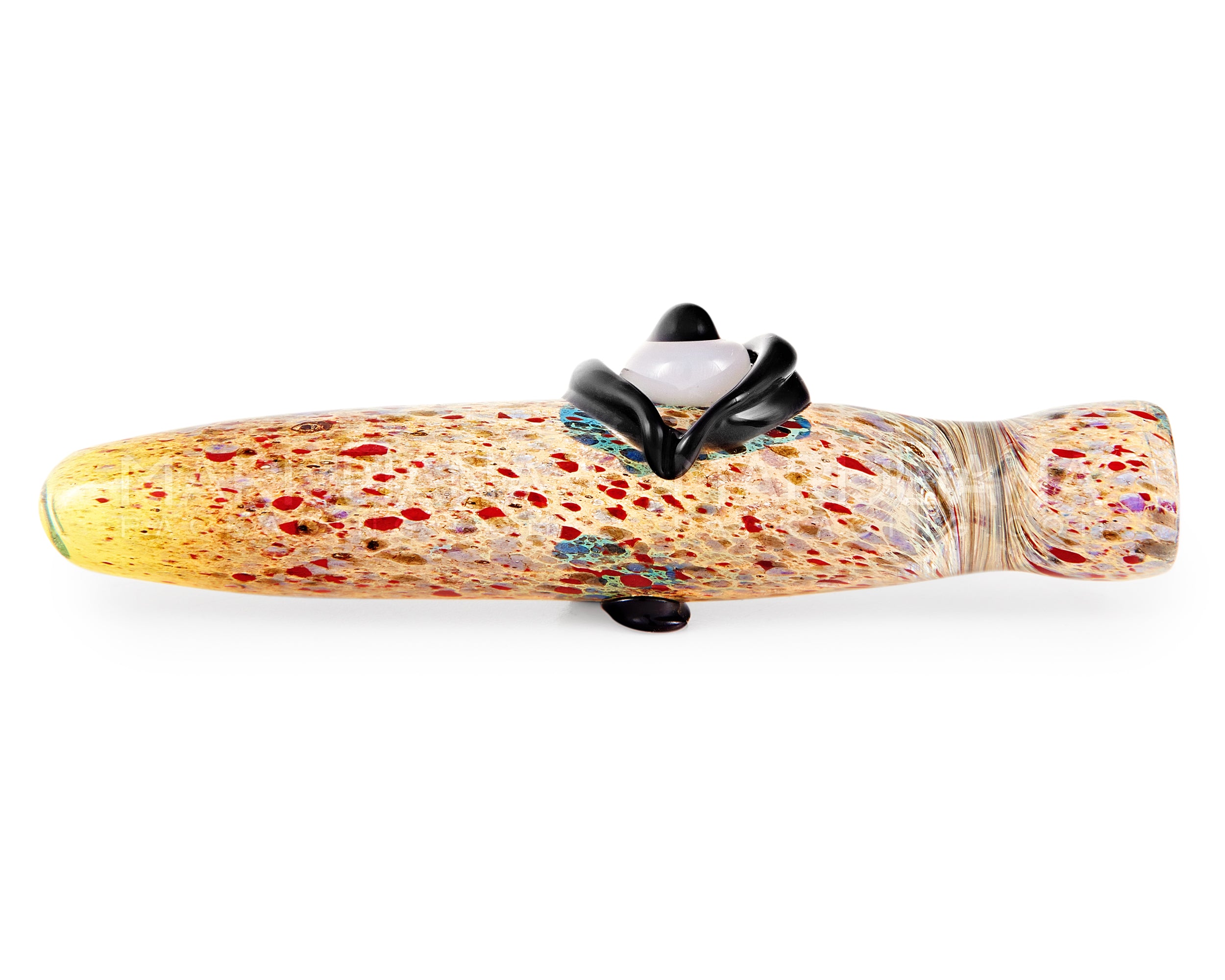 Cyclops Speckled & Gold Fumed Chillum Hand Pipe | 4in Long - Glass - Assorted - 5