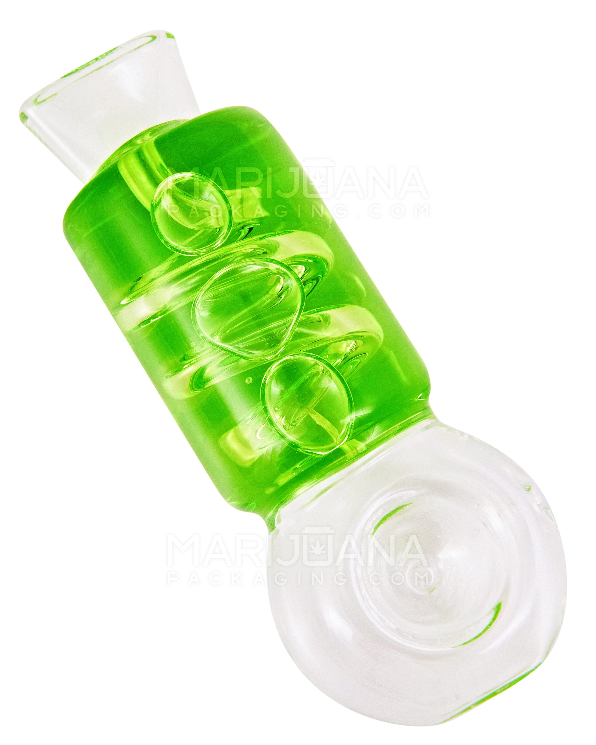 Glycerin Coil Spoon Hand Pipe | 4in Long - Glass - Assorted - 1