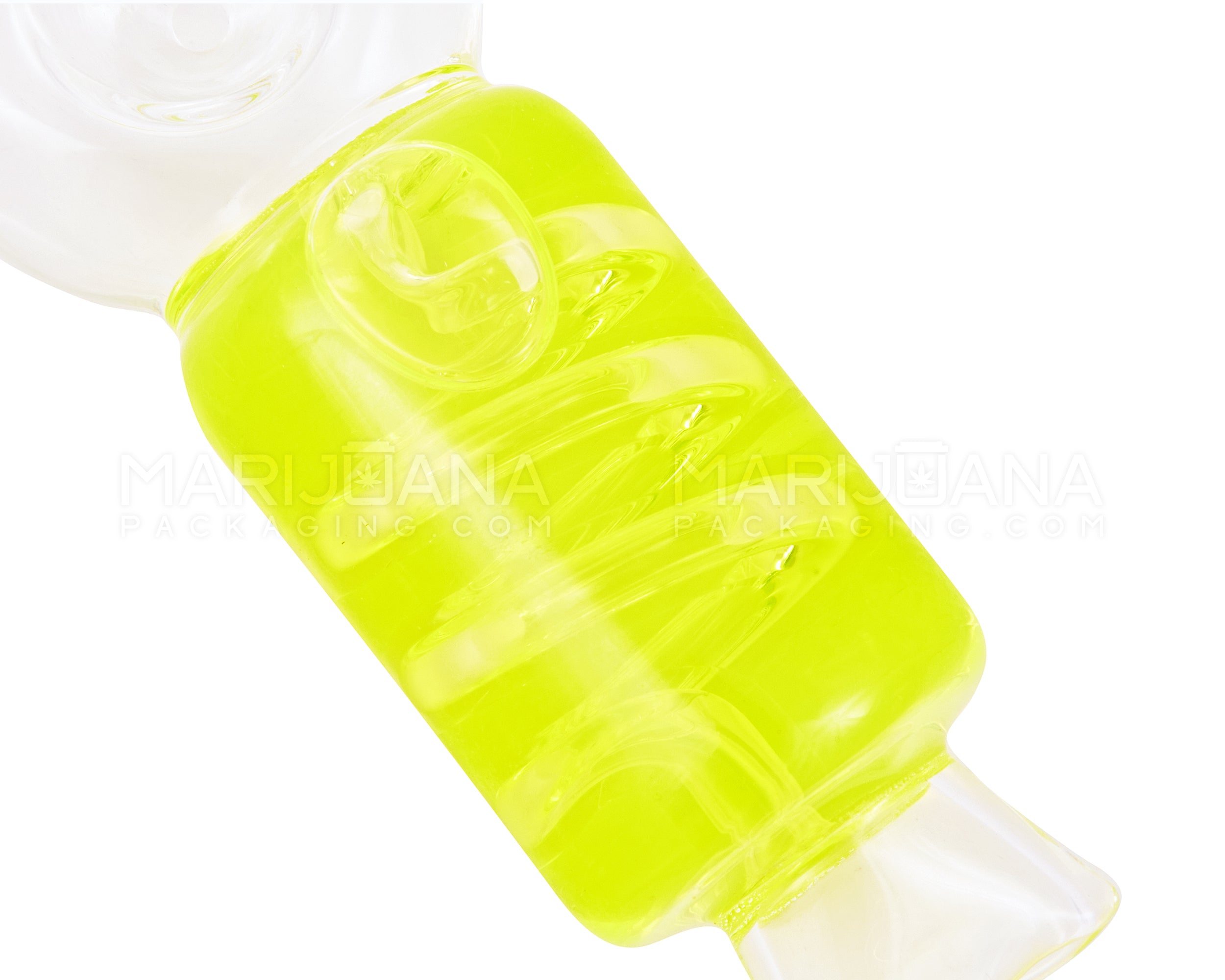 Glycerin Coil Spoon Hand Pipe | 4in Long - Glass - Assorted - 8
